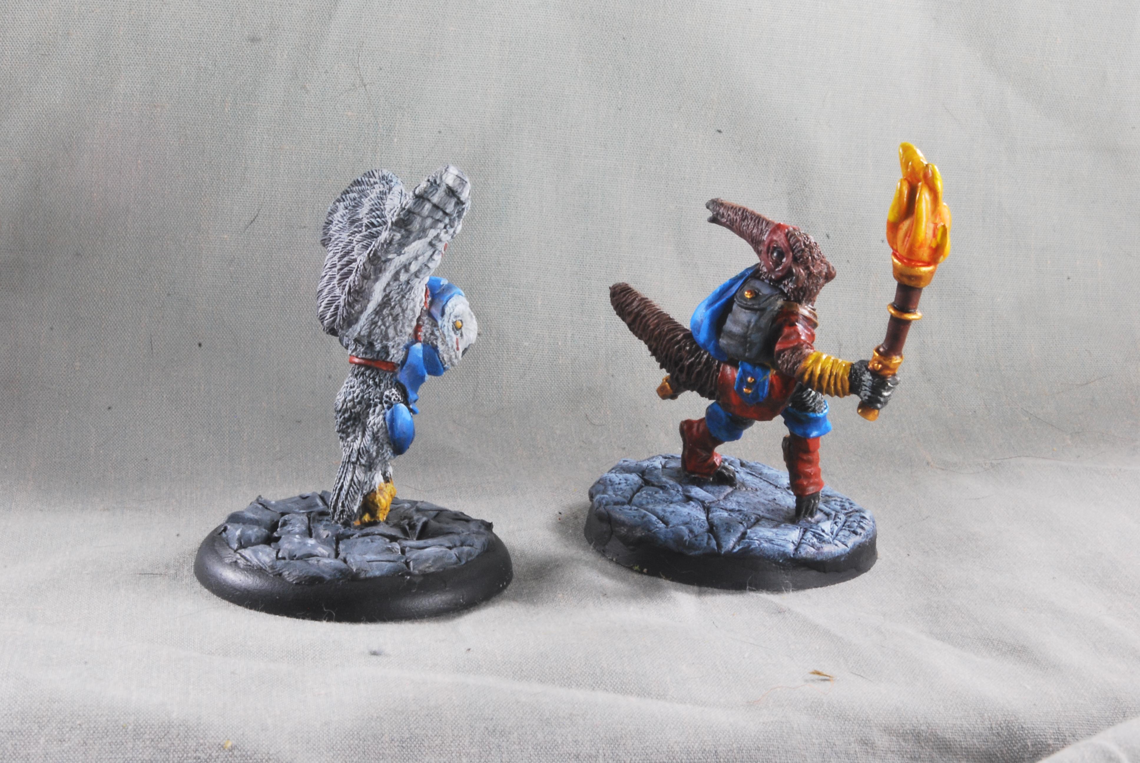Animal Adventurers, Anteater, Burrows And Badgers, Dark Sword Miniatures, Dungeons And Dragons, Oathsworn Miniatures, Owl