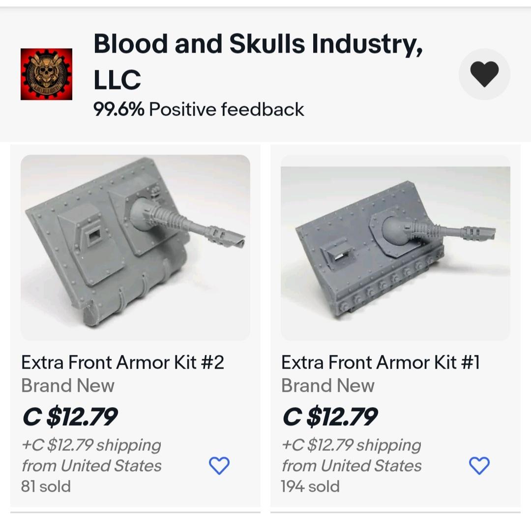 Extra Front Armor Kit #1 and #2