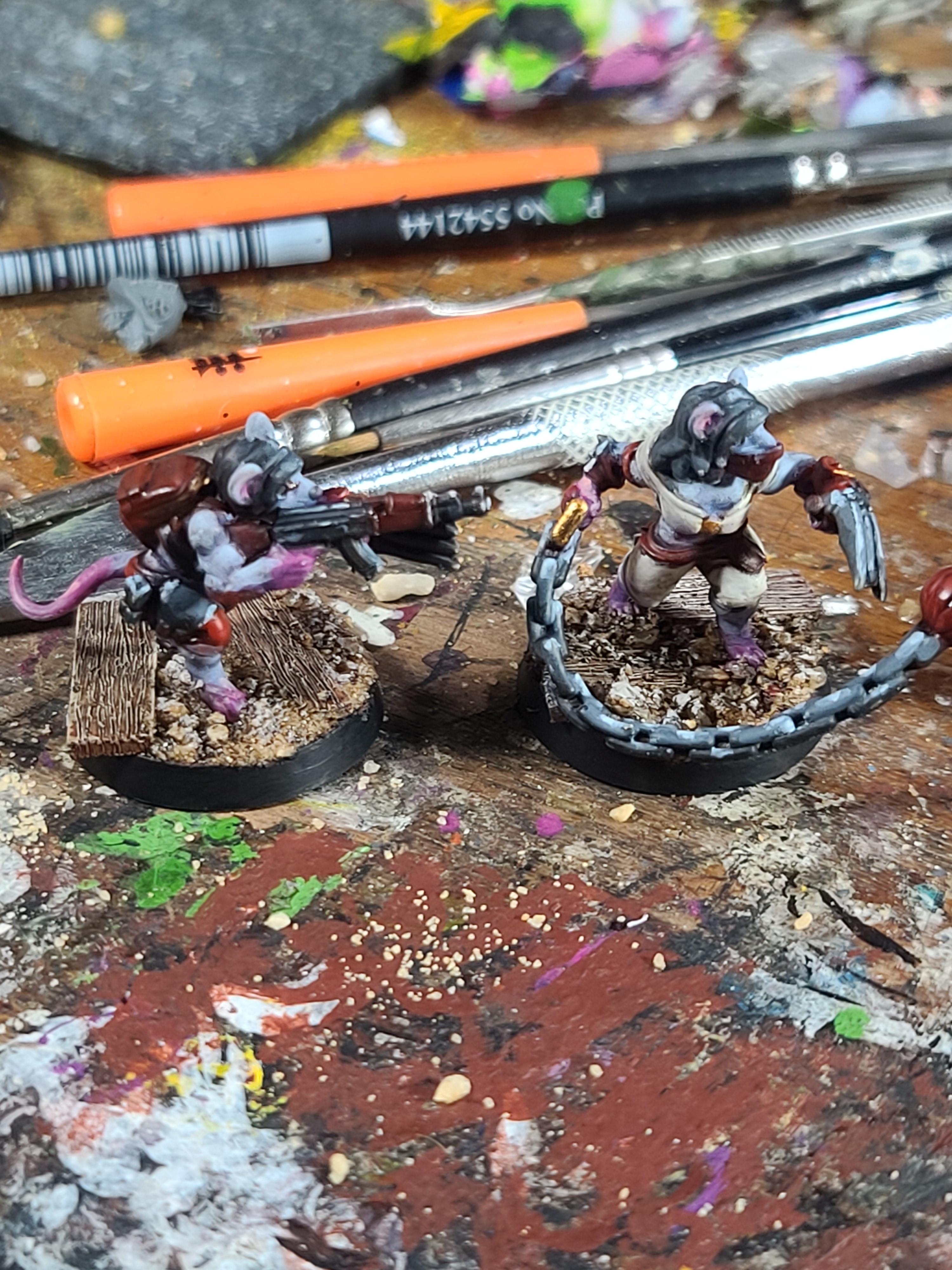 3d Printed, Guard, Heroforge, Rat, Ratlings With Gatlings
