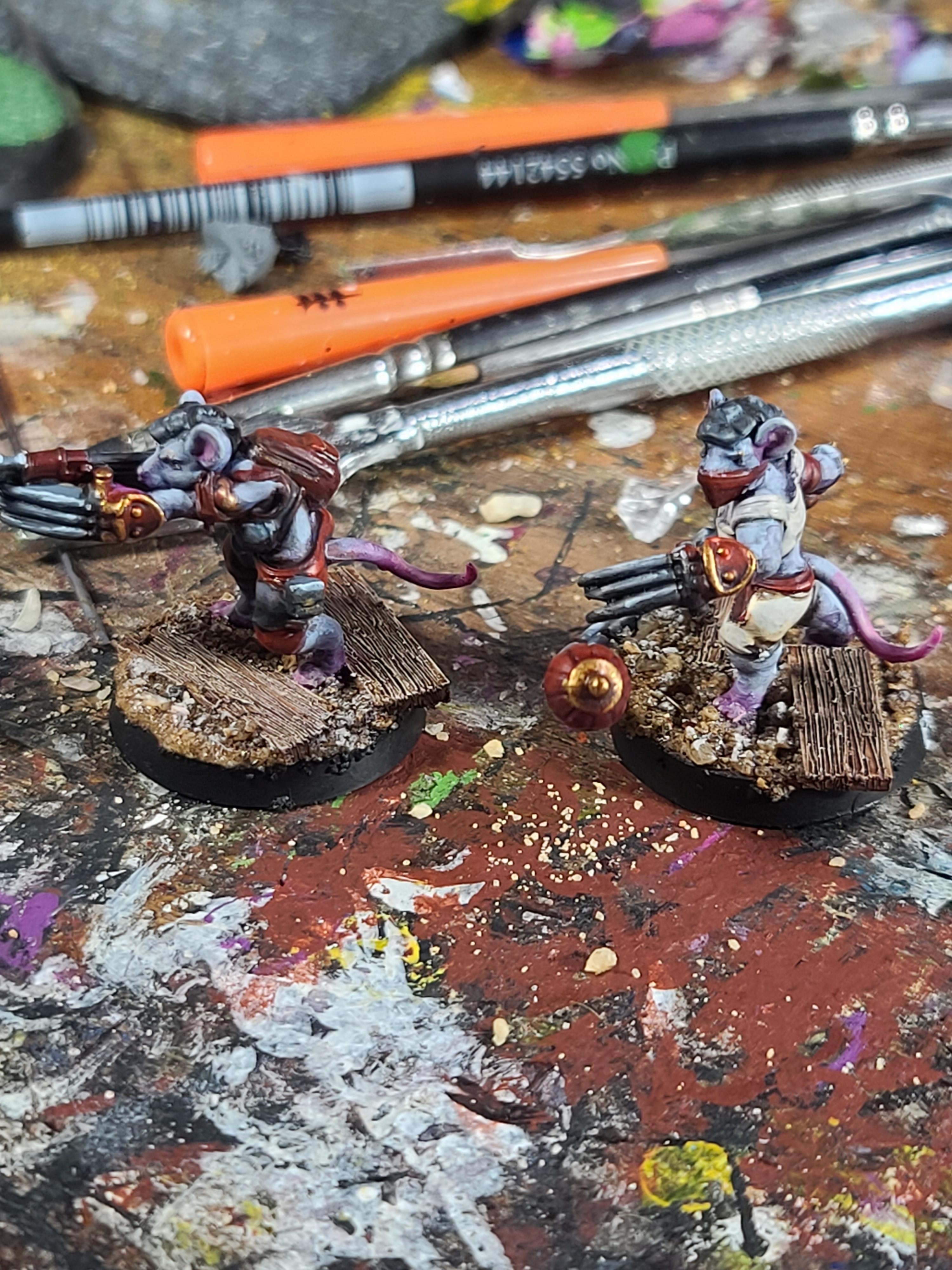 3d Printed, Guard, Heroforge, Rat, Ratlings With Gatlings