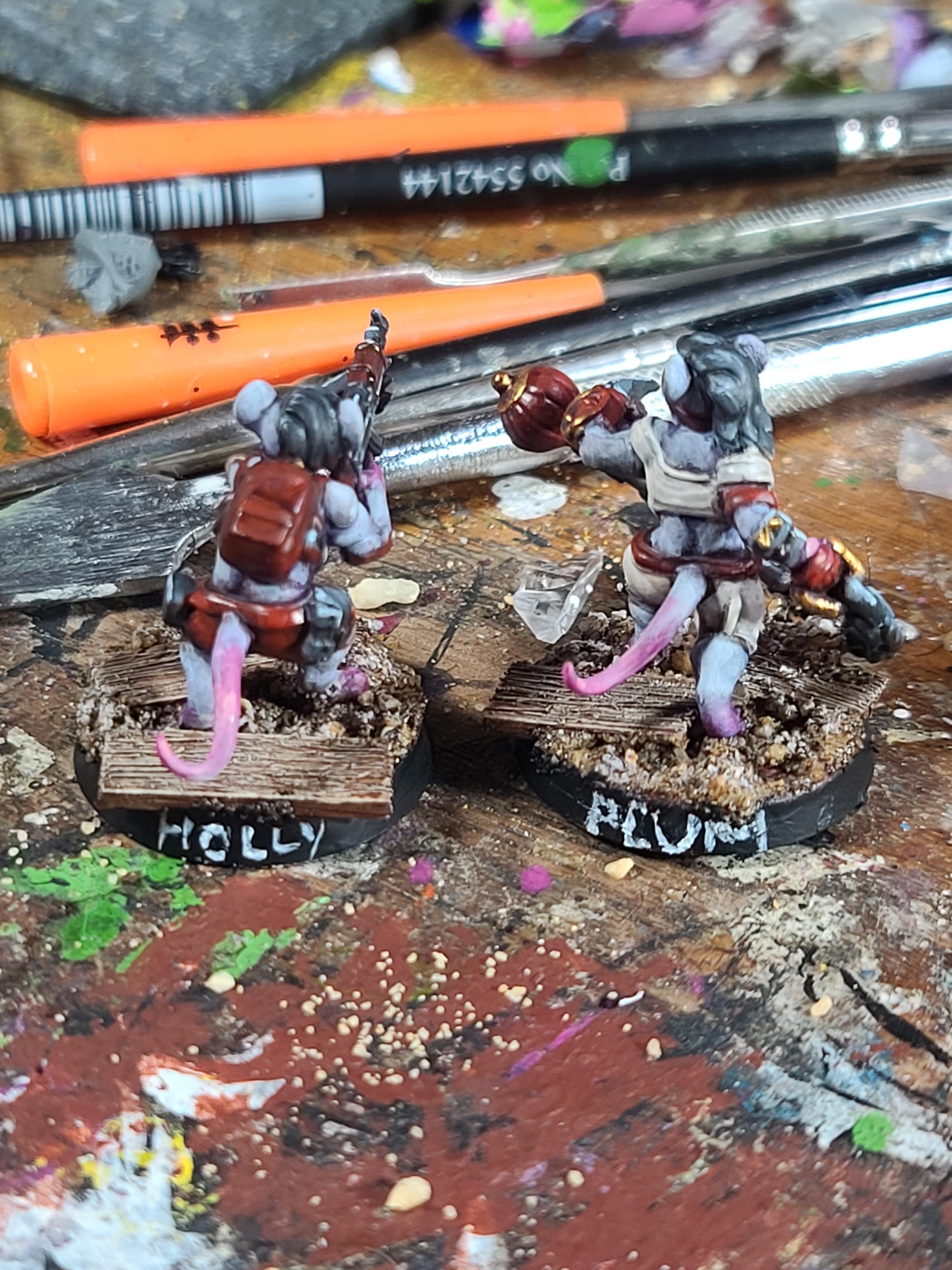 3d Printed, Guard, Heroforge, Rat, Ratlings With Gatlings