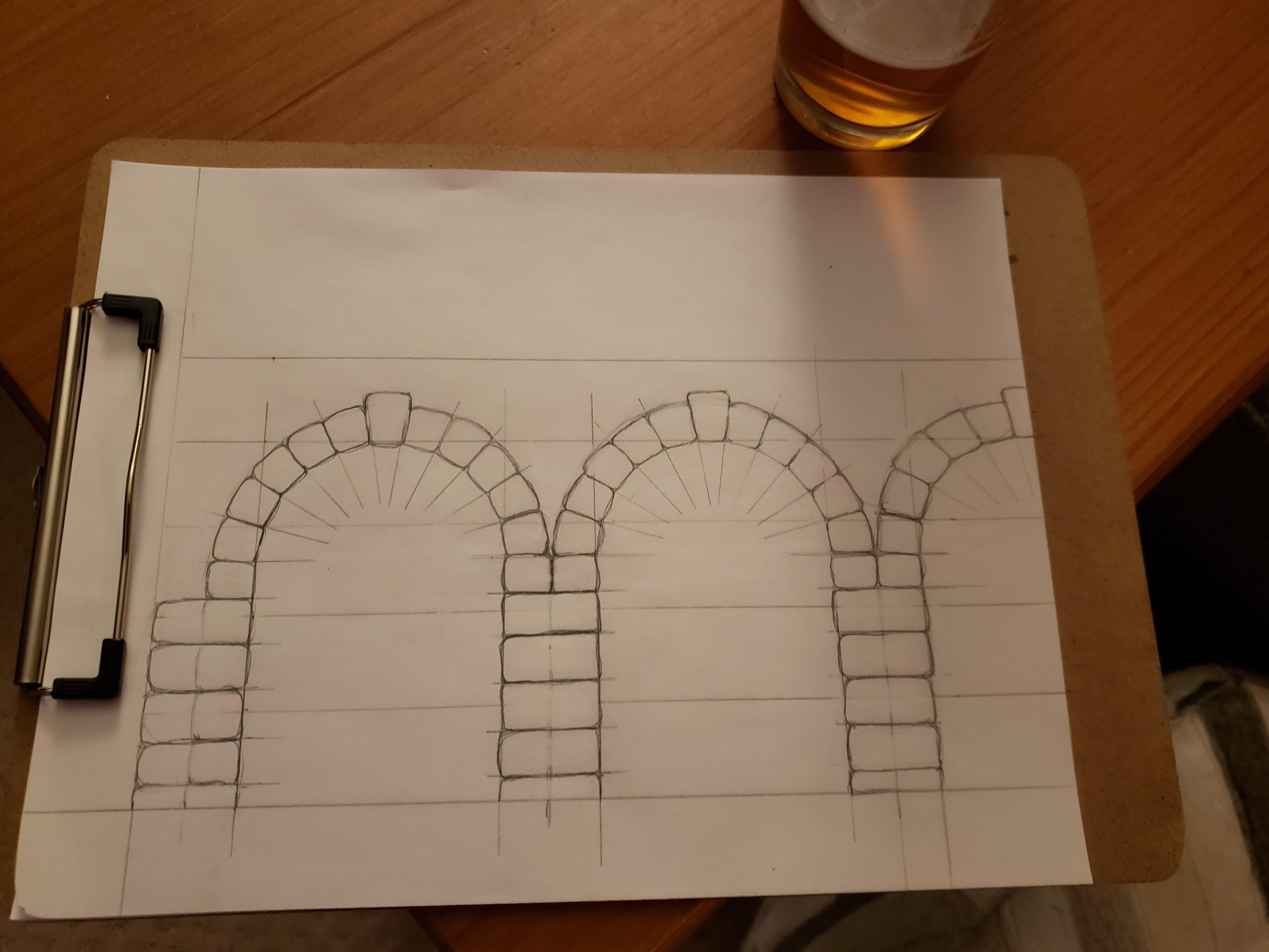 Romanesque arch sketch