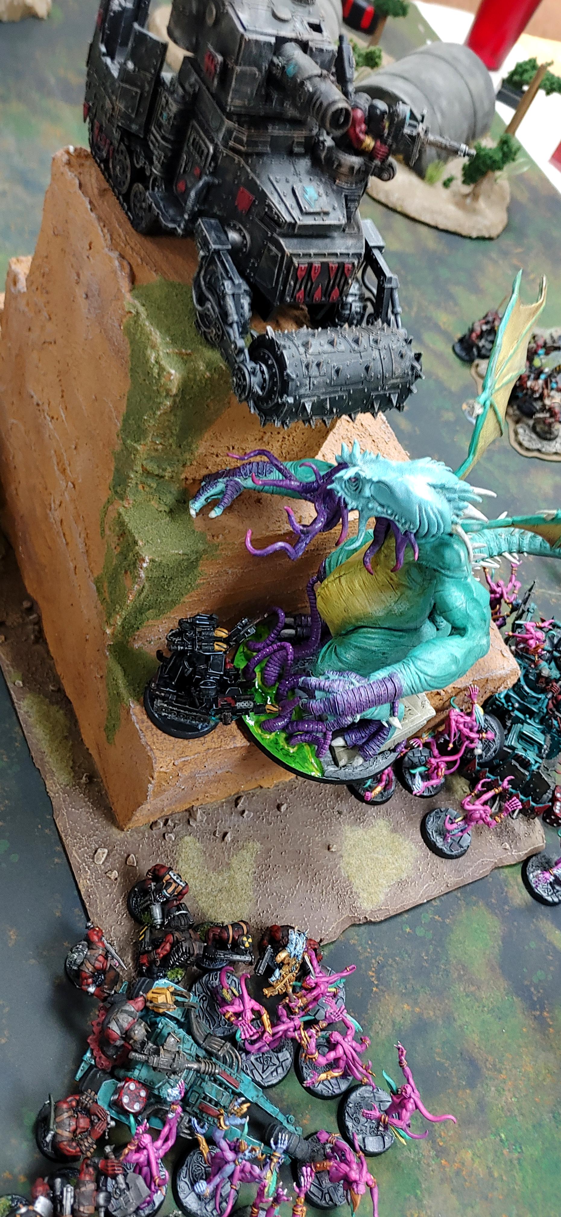 Battle Report, Battlewagon, Chaos, Cthulhu, Orks, Pink, Red, Tzeench