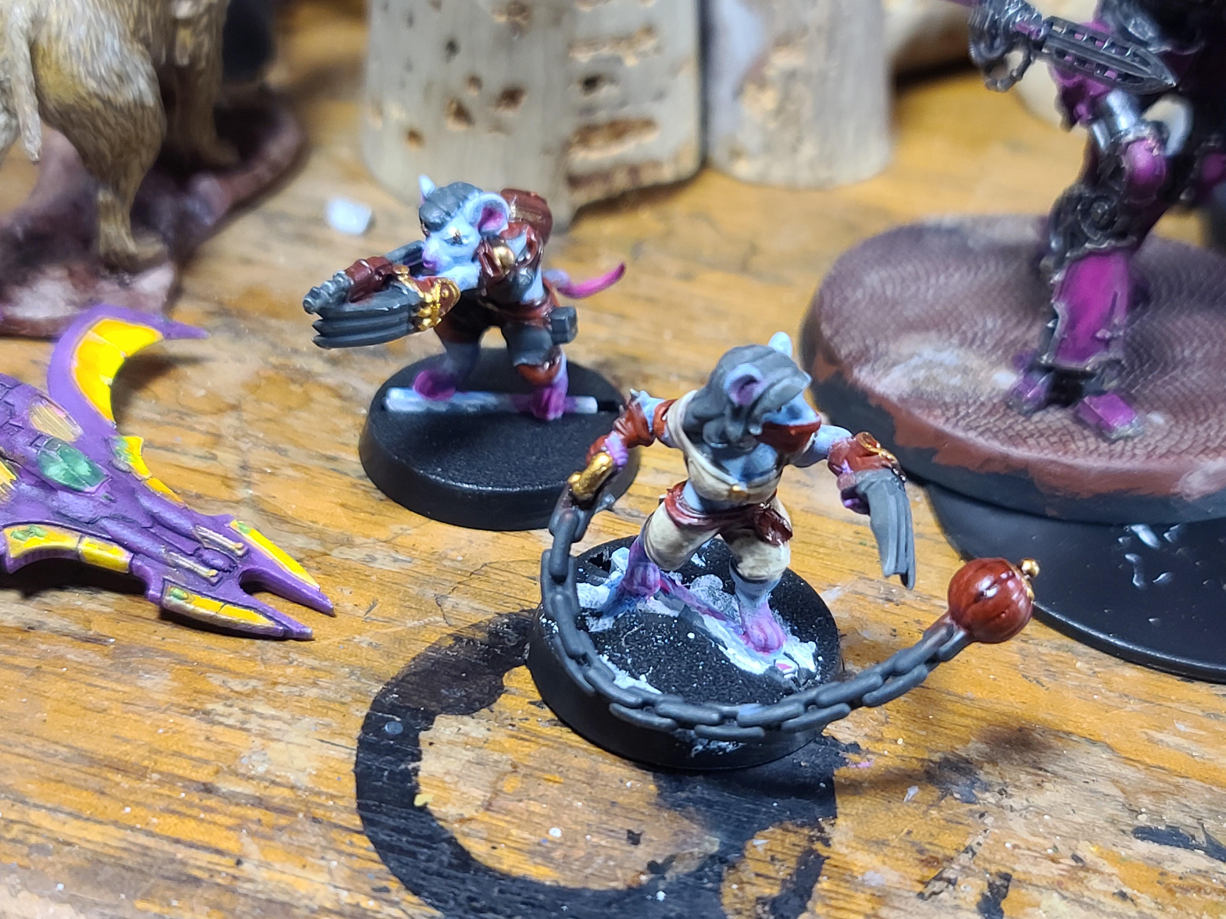 3d Printed, Hero Forge, Imperial Guard, Ratlings With Gatlings, Rats