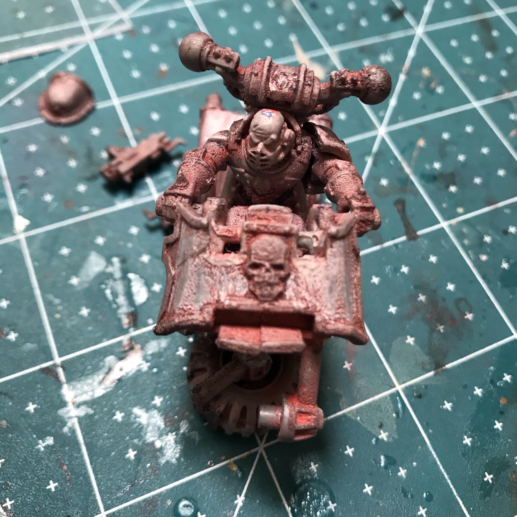 Chaos Space Marine Biker, Ebay Rescue, Iron Warriors Wip