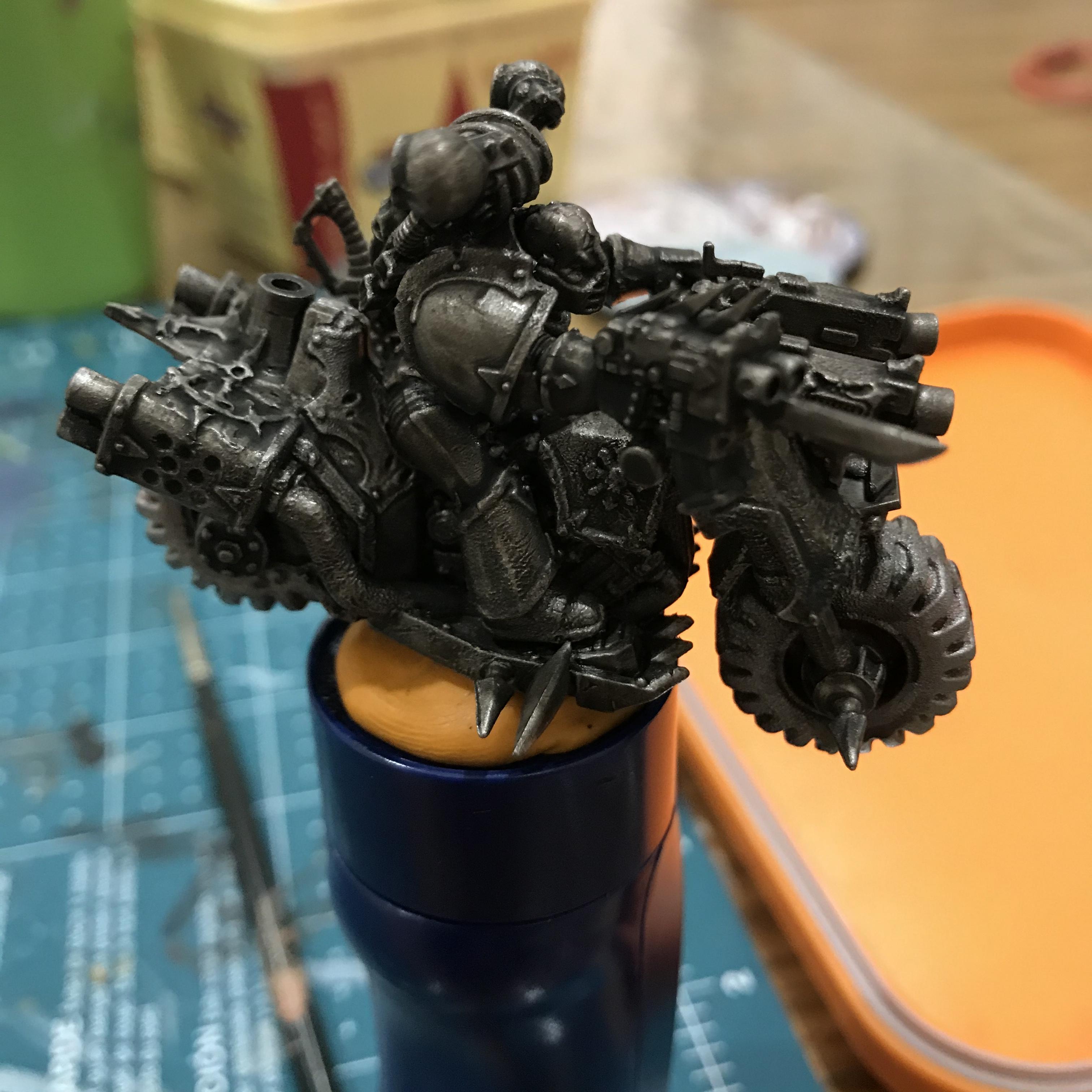 Chaos Space Marine Biker, Ebay Rescue, Iron Warriors, Work In Progress