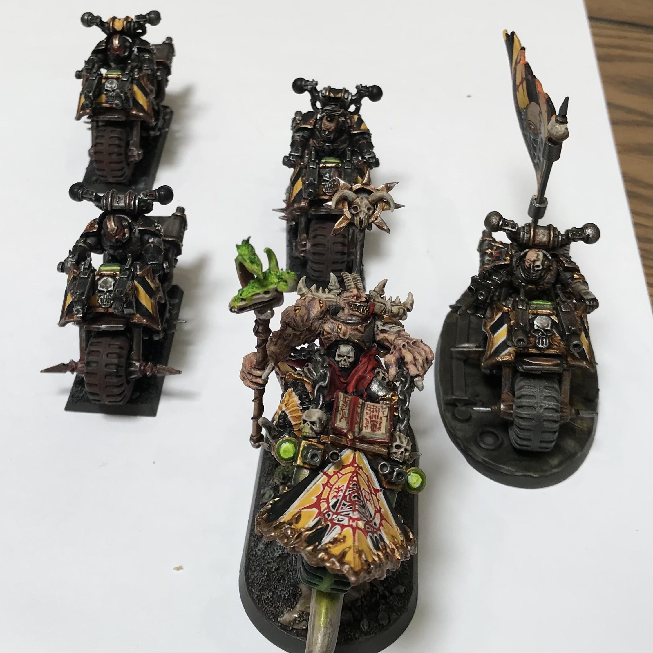 Bike, Chaos Space Marines, Iron Warriors, Squad