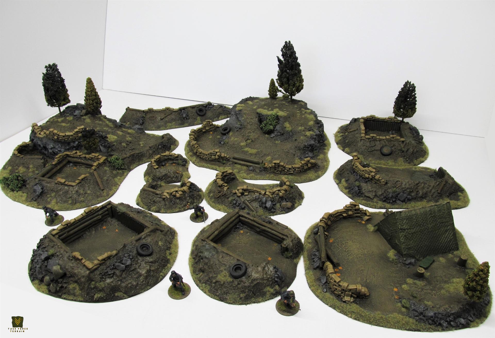 20mm, Buildings, Bunker, Foxholes, Positions, Sandbags, Terrain, Wargames Terrain, World War 2
