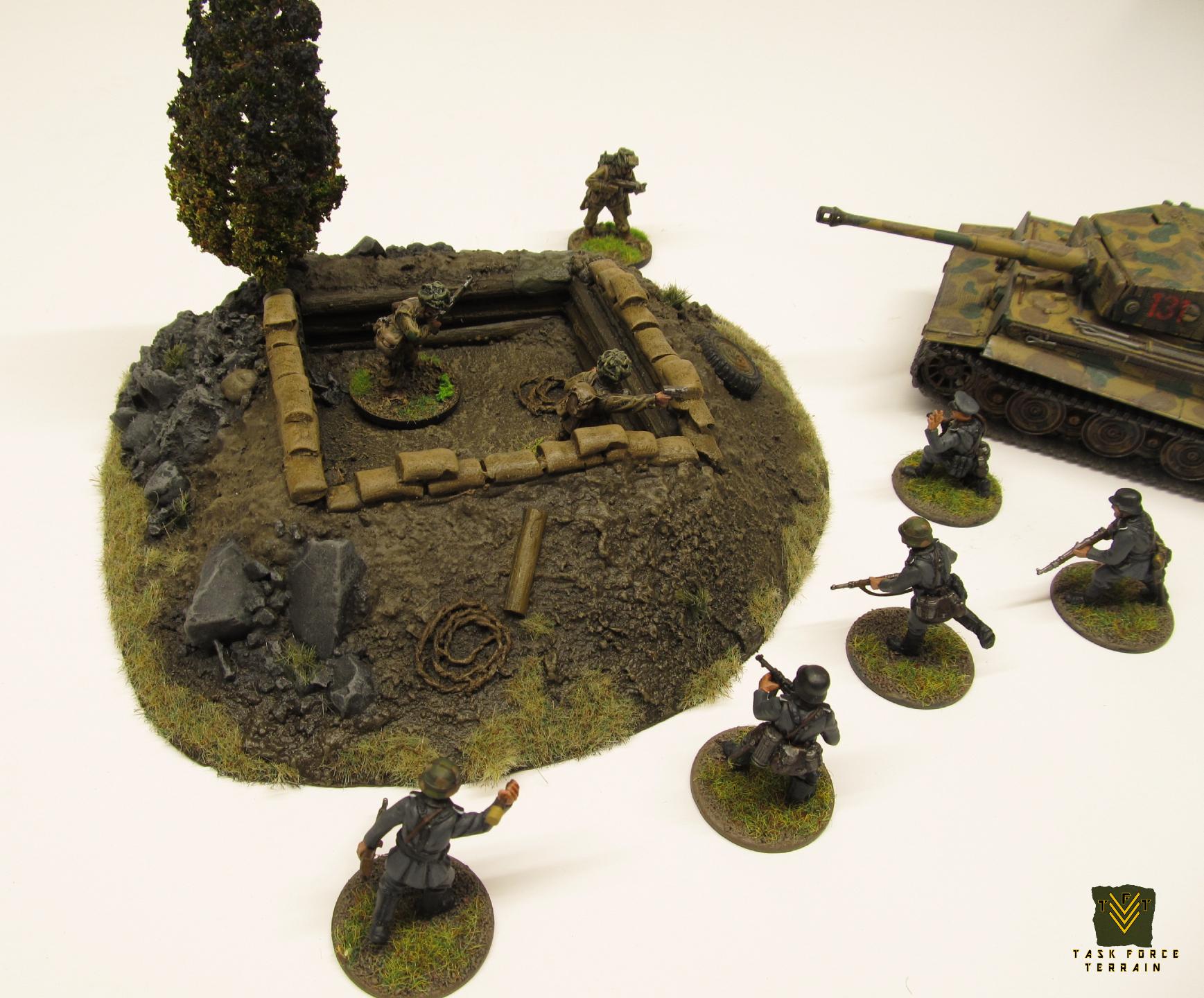 20mm, Buildings, Bunker, Foxholes, Positions, Sandbags, Terrain, Wargames Terrain, World War 2