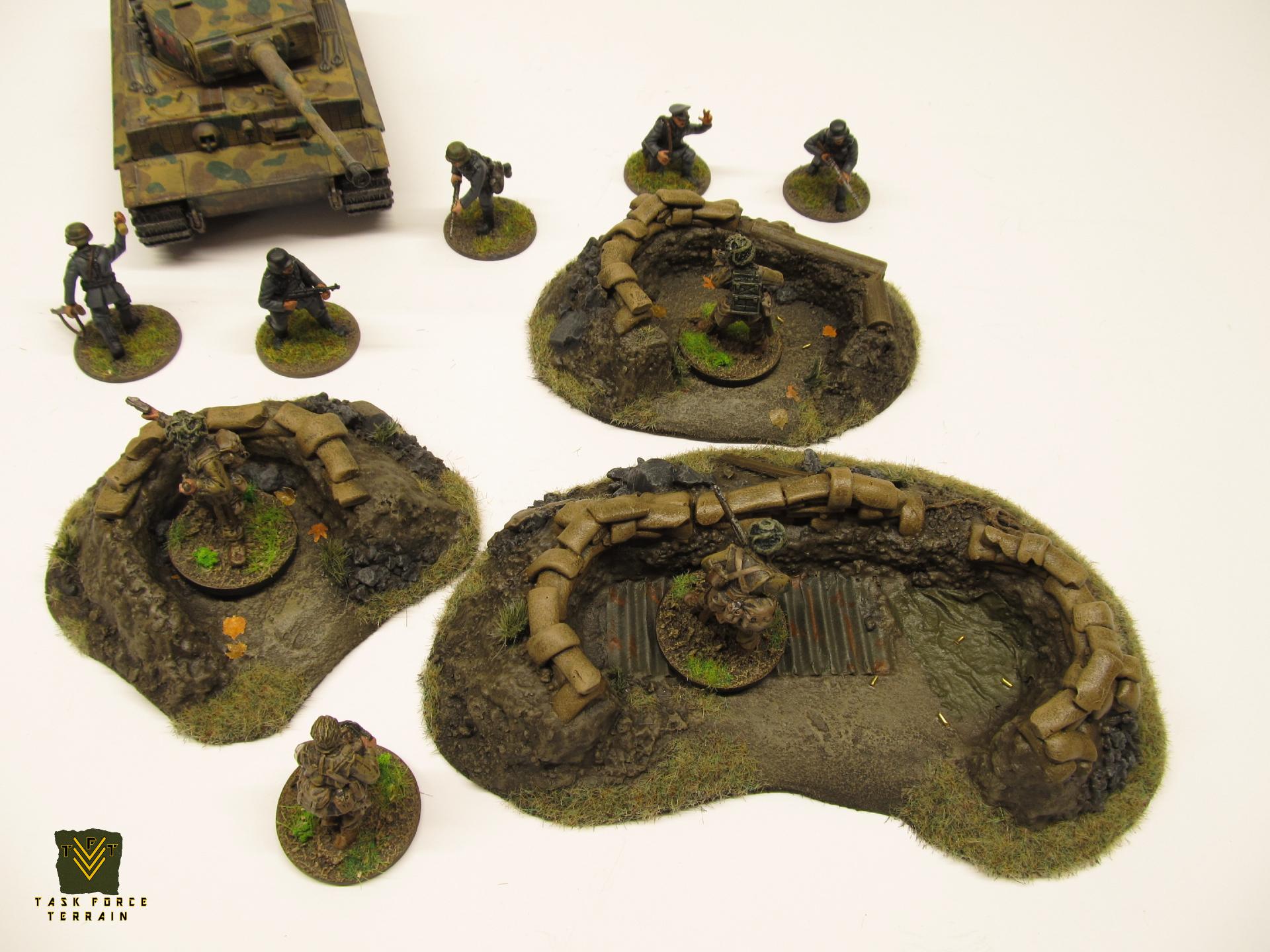 20mm, Buildings, Bunker, Foxholes, Positions, Sandbags, Terrain, Wargames Terrain, World War 2