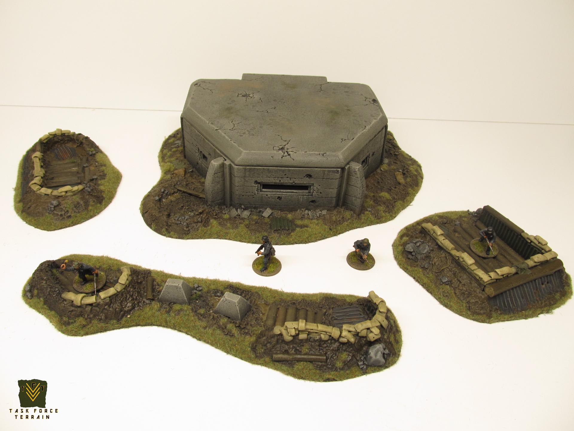 20mm, Buildings, Bunker, Foxholes, Positions, Sandbags, Terrain, Wargames Terrain, World War 2