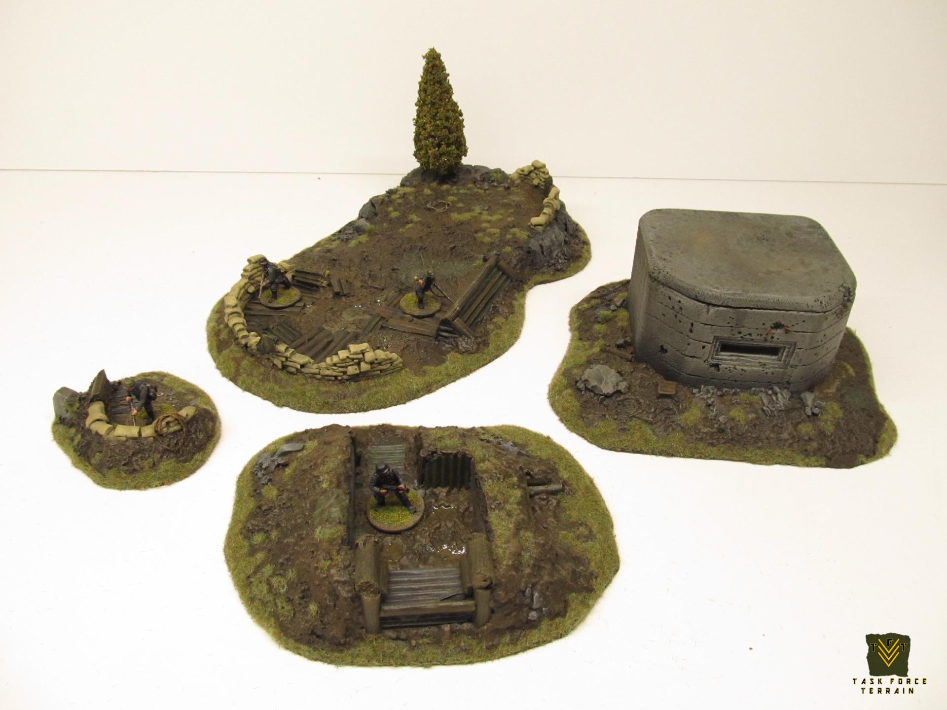 20mm, Buildings, Bunker, Foxholes, Positions, Sandbags, Terrain, Wargames Terrain, World War 2