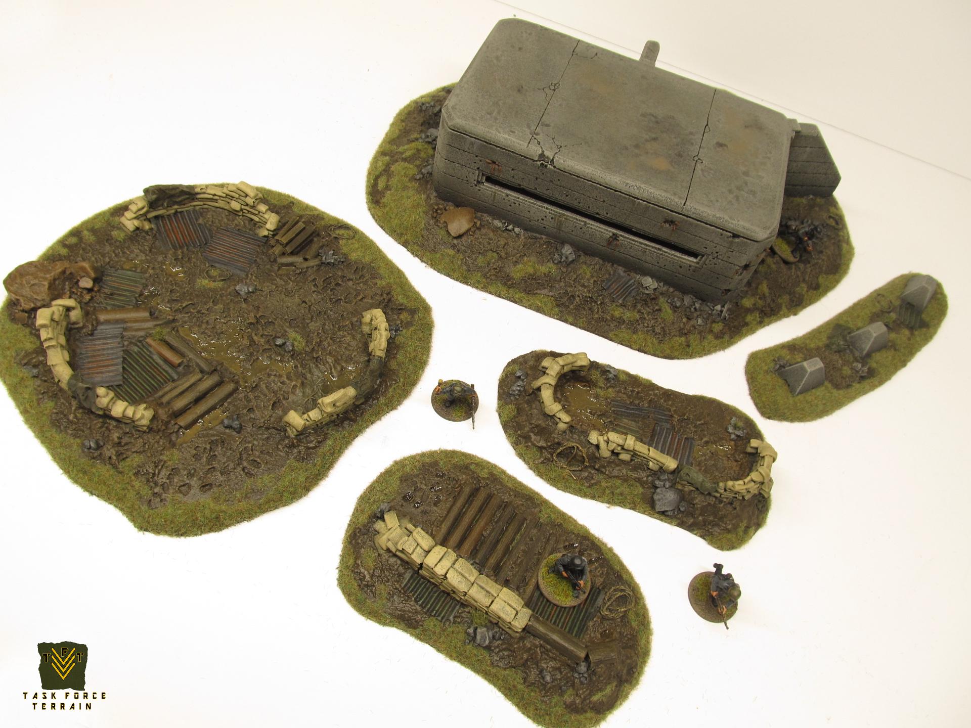 20mm, Buildings, Bunker, Foxholes, Positions, Sandbags, Terrain, Wargames Terrain, World War 2