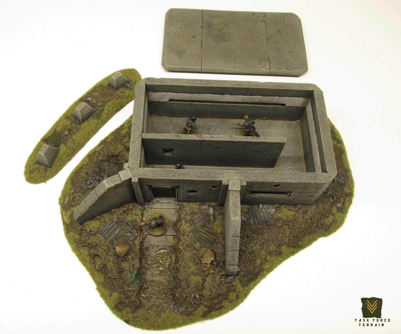 20mm, Buildings, Bunker, Foxholes, Positions, Sandbags, Terrain, Wargames Terrain, World War 2