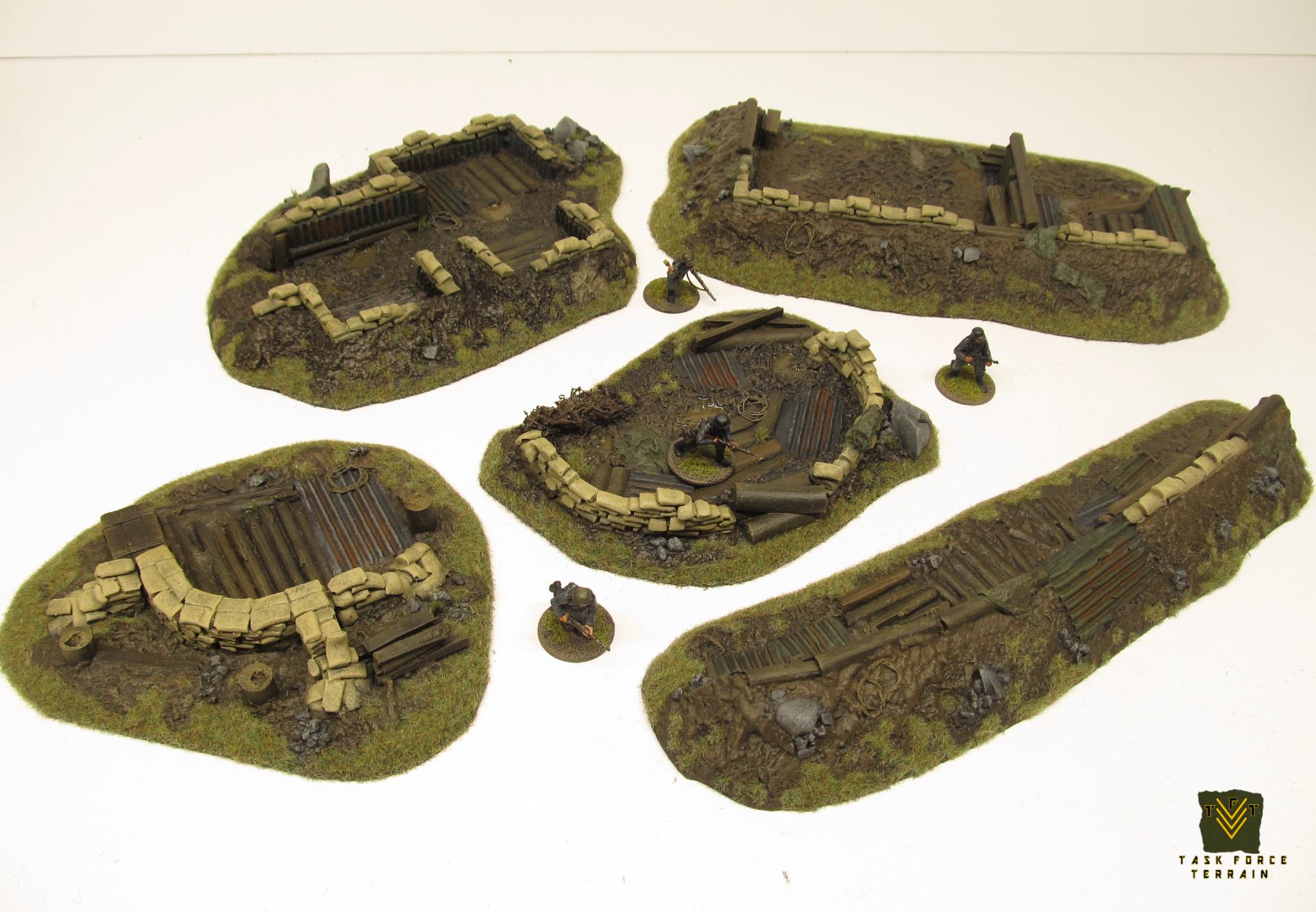 20mm, Buildings, Bunker, Foxholes, Positions, Sandbags, Terrain, Wargames Terrain, World War 2