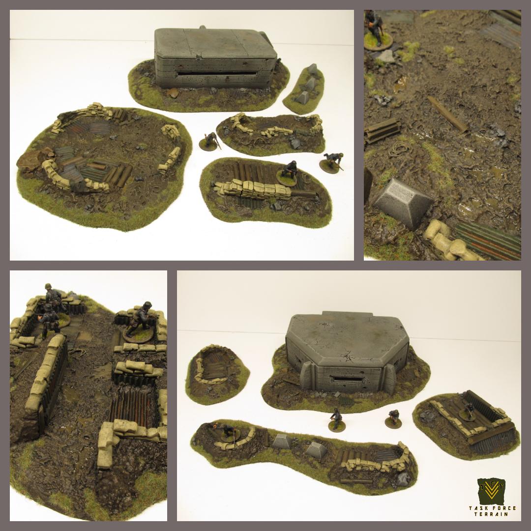 20mm, Buildings, Bunker, Foxholes, Positions, Sandbags, Terrain, Wargames Terrain, World War 2