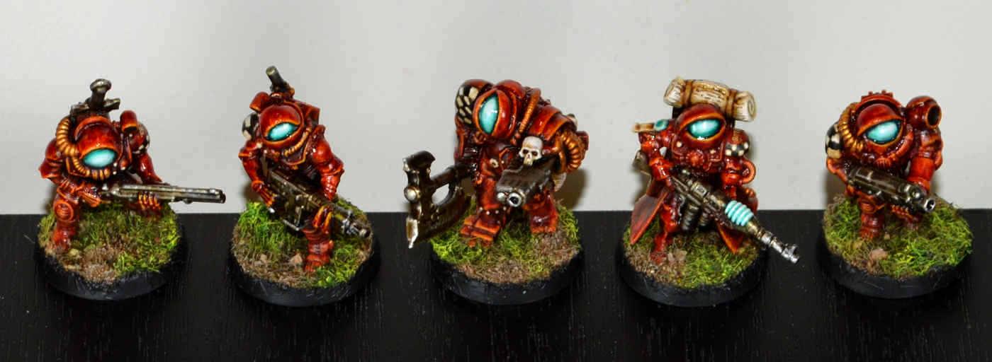 Chaos Cultists, Conversion, Gang, Kitbash, Necromunda, Orb-heads, Overlords, Proxy, Scratch Build, Sculpting, Troops, Warhammer 40,000