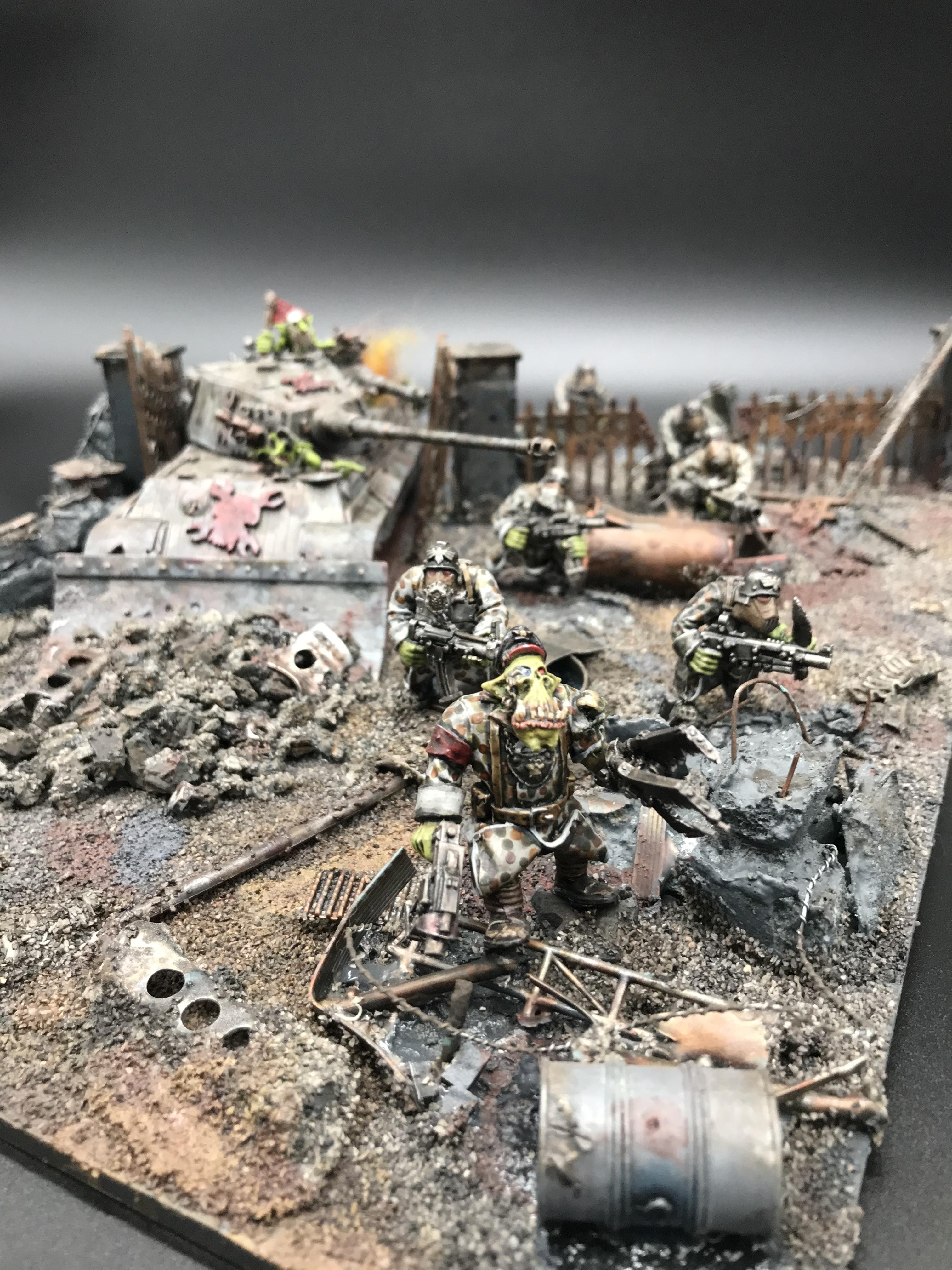 Artillerie, Artillery, City, Death Korps of Krieg, Diorama, Germans, Orks, Scratch Build, Szenerie, Terrain, Urban, Warhammer 40,000