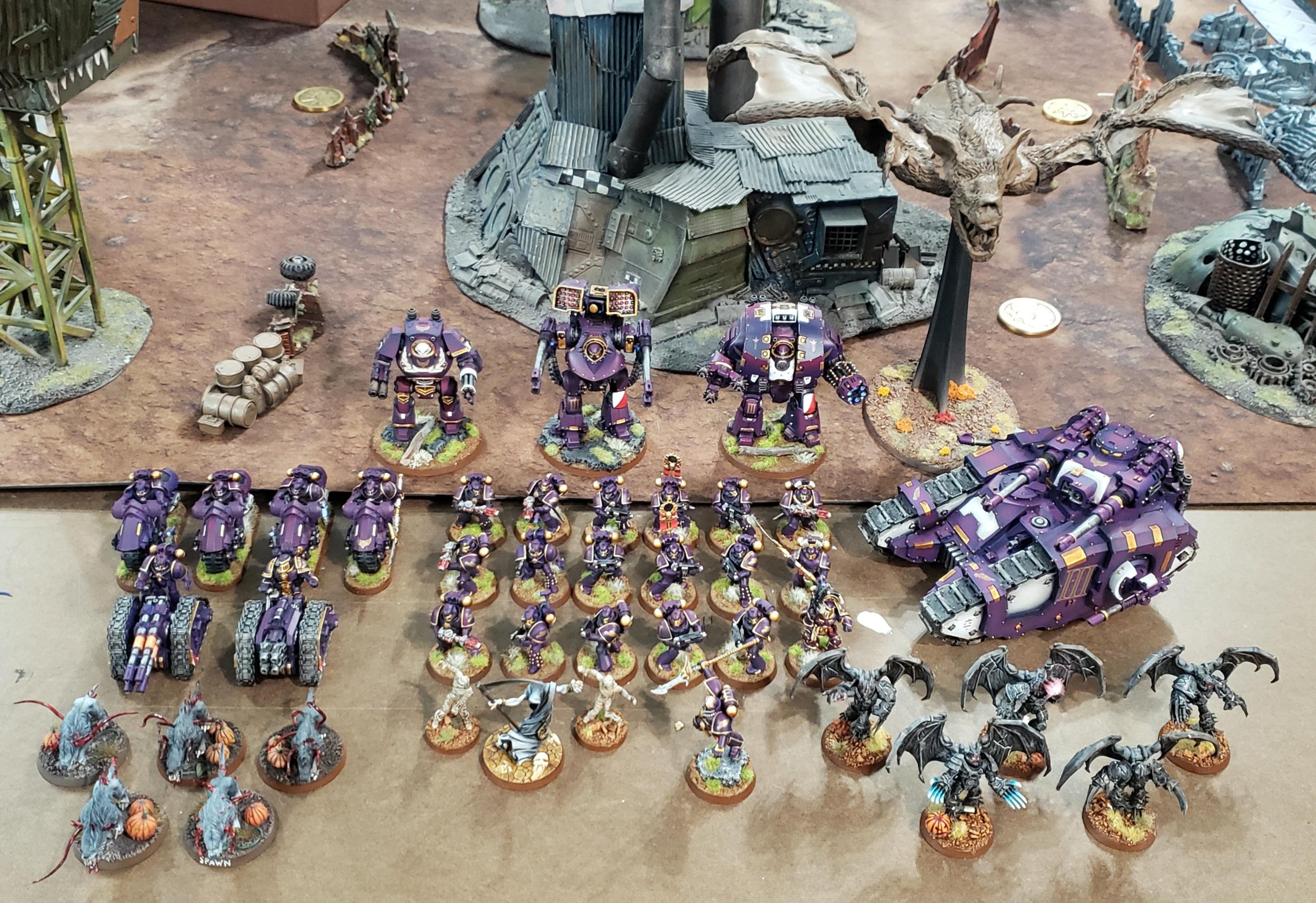 EC 200 points (with some elements from my old chaos Halloween army)