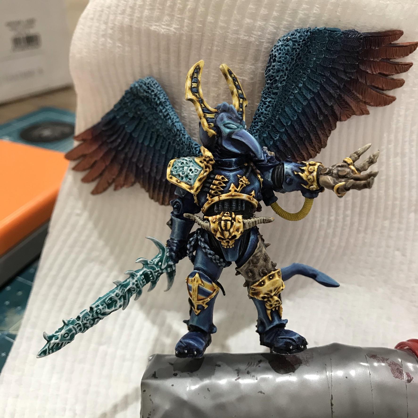 54mm, Chaos  Space Marines, Conversion, Daemon Prince, Greenstuff, Inquisitor Game, Metal Miniatures, Nmm Gold, Non-Metallic Metal, Thousand Sons, Tzeentch, Tzeentchconversion, Warhammer 40,000