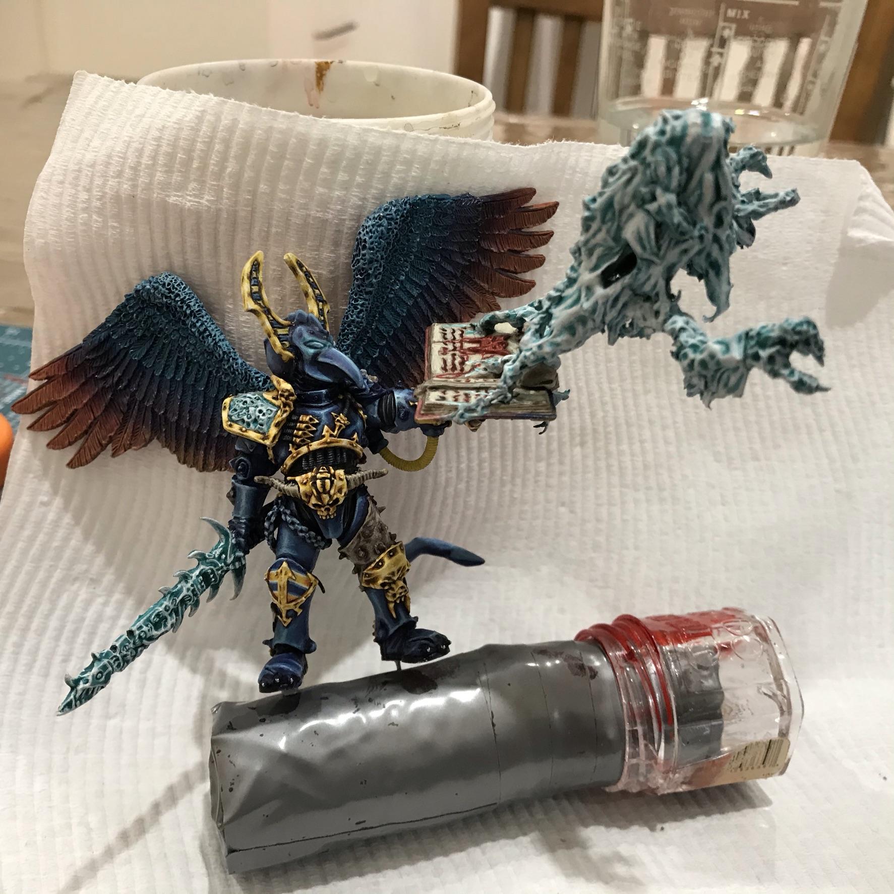 54mm, Chaos  Space Marines, Conversion, Daemon Prince, Greenstuff, Inquisitor Game, Metal Miniatures, Nmm Gold, Non-Metallic Metal, Thousand Sons, Tzeentch, Tzeentchconversion, Warhammer 40,000