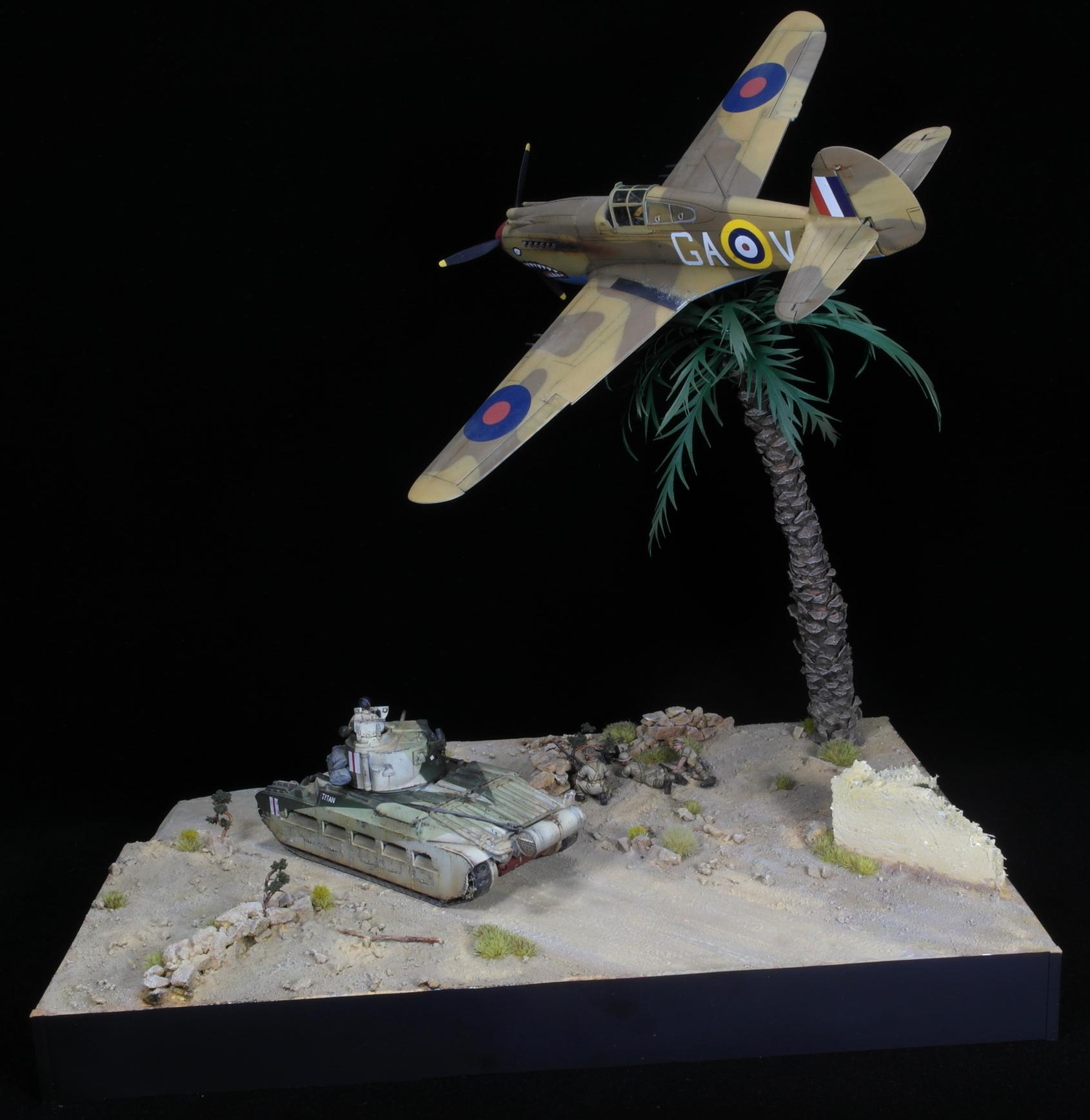 1:48, Desert Air Force, Diorama, P-40c, Raf, Tomahawk Mk.iic