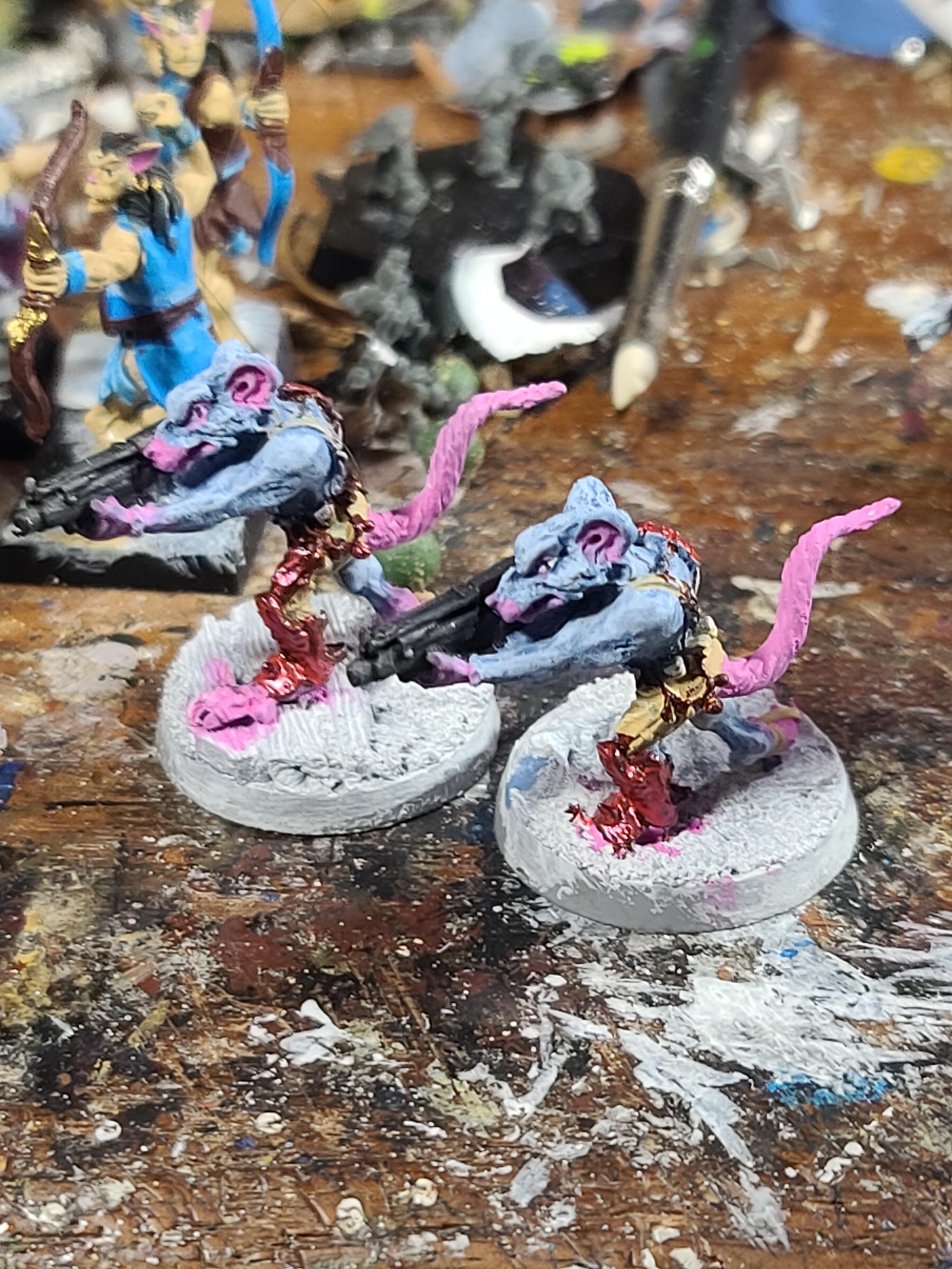 Demonworld Minatures, Guardsmen, Imperial Guard, Rat, Ratlings With Gatlings
