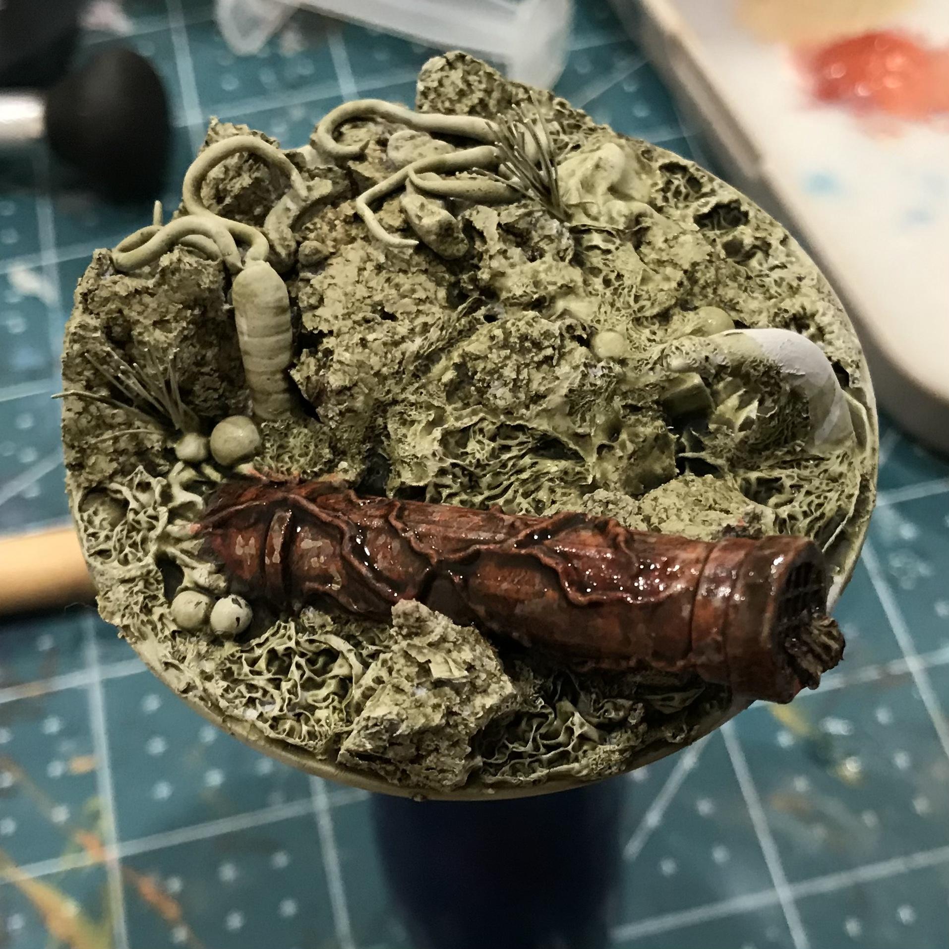 54mm, Chaos Space Marines, Conversion, Daemon Prince, Greenstuff, Inquisitor, Metal Miniatures, Nugle Conversion, Nurgle, Warhammer 40,000