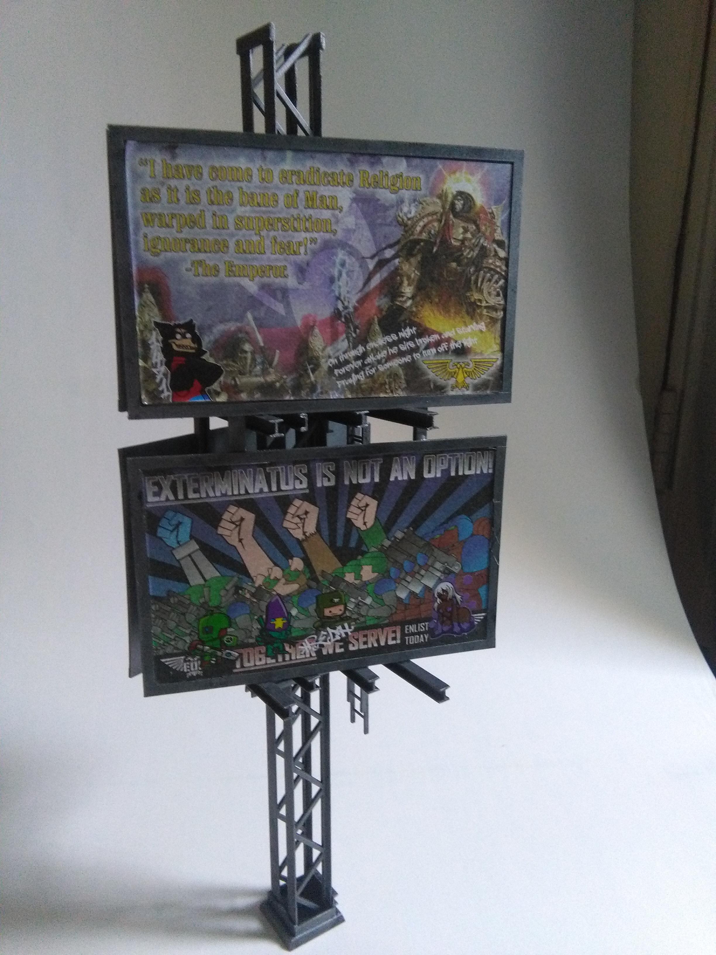 Billboard, Buildings, Crashed, Diorama, Graffiti, Korbenn, Stormhawk, Transfers, Warhammer 40,000, Warhammer Fantasy