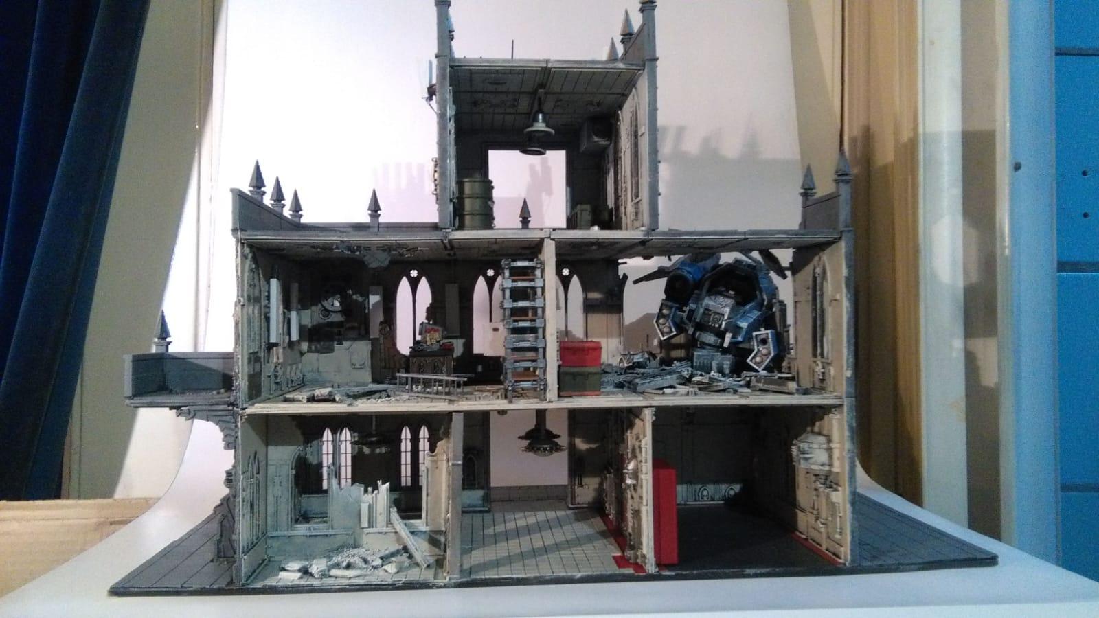 Billboard, Buildings, Crashed, Diorama, Graffiti, Korbenn, Stormhawk, Transfers, Warhammer 40,000, Warhammer Fantasy
