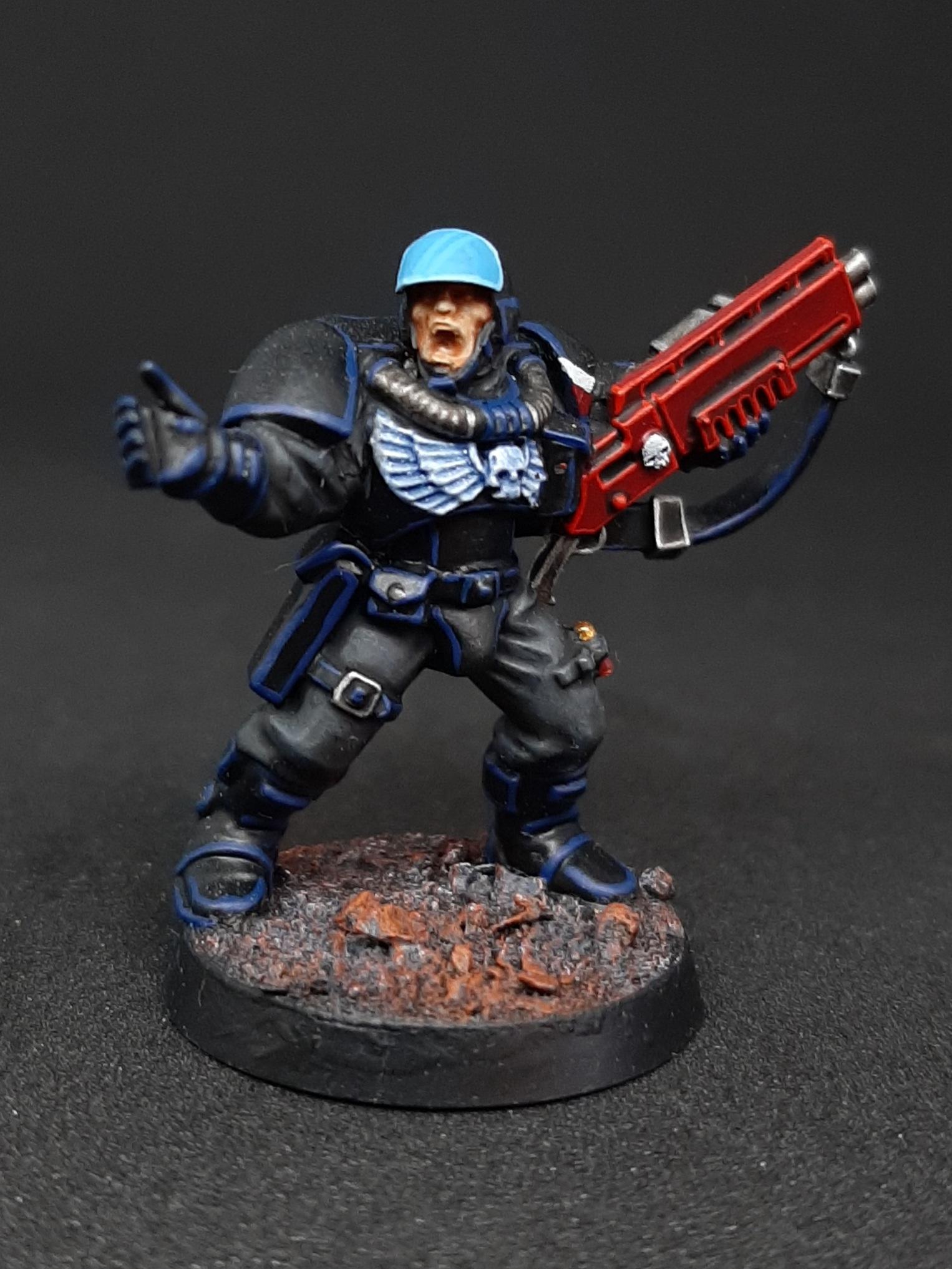 Adeptus, Adeptus Arbites, Arbitrators, Autocannon, Bolter, Boltgun, Dredd, Enforcers, Flamer, Grenade, Judge, Launcher, Necromunda, Police, Sentinel, Slugger, Stubber, Sump, Underhive