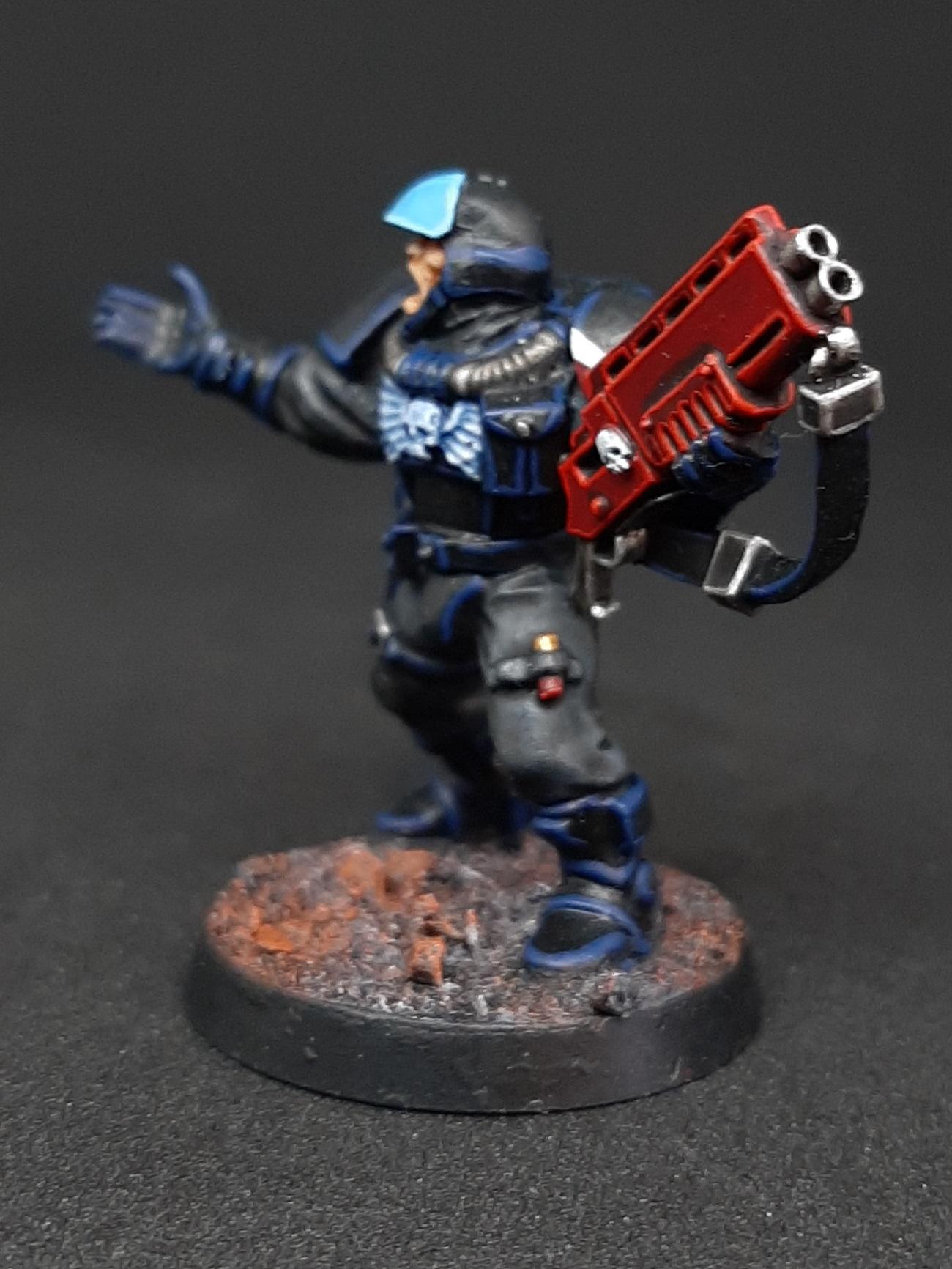 Adeptus, Adeptus Arbites, Arbitrators, Autocannon, Bolter, Boltgun, Dredd, Enforcers, Flamer, Grenade, Judge, Launcher, Necromunda, Police, Sentinel, Slugger, Stubber, Sump, Underhive