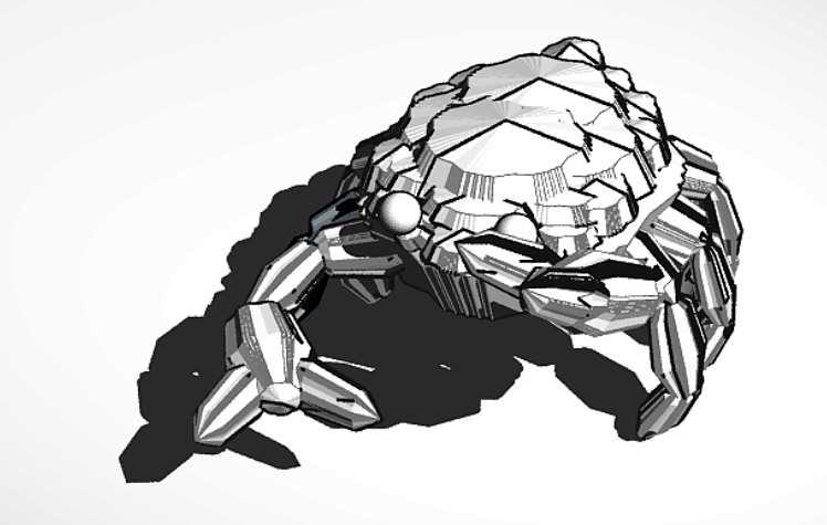 3d Printed, Crystal Crab, Magmite, Stargrave