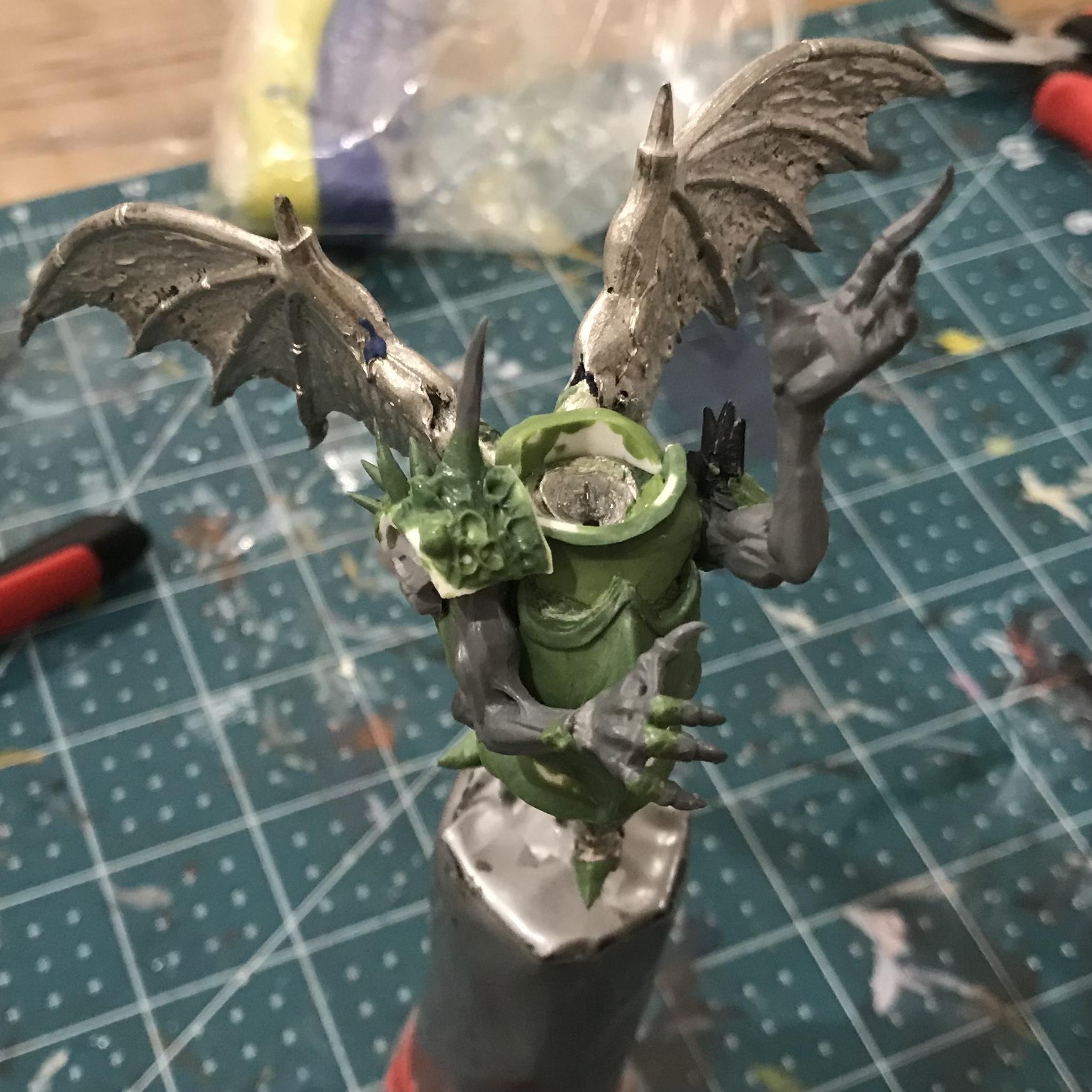 54mm, Chaos Space Marines, Conversion, Daemon Prince, Greenstuff, Inquisitor, Metal Miniatures, Nugle Conversion, Nurgle, Warhammer 40,000