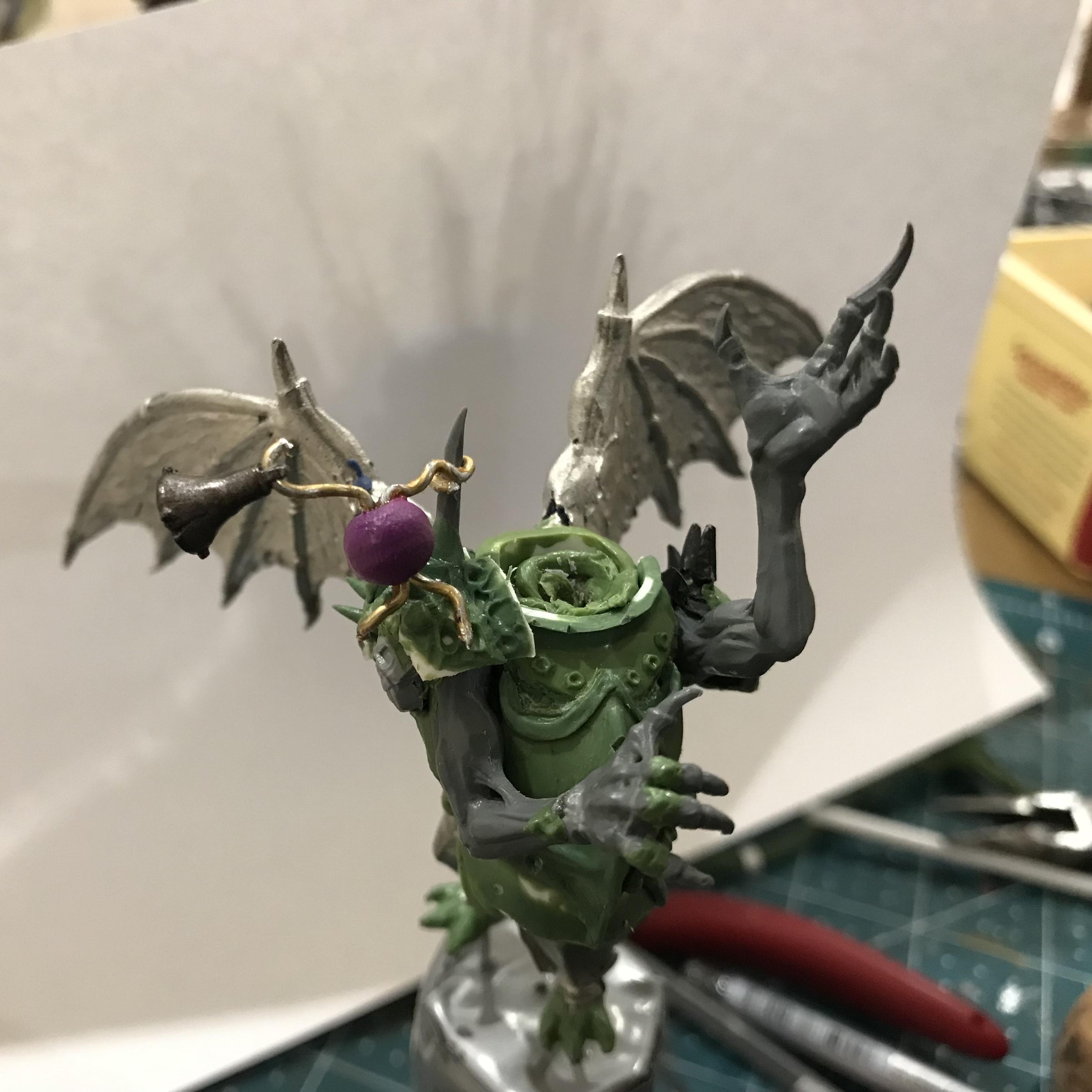 54mm, Chaos Space Marines, Conversion, Daemon Prince, Greenstuff, Inquisitor, Metal Miniatures, Nugle Conversion, Nurgle, Warhammer 40,000