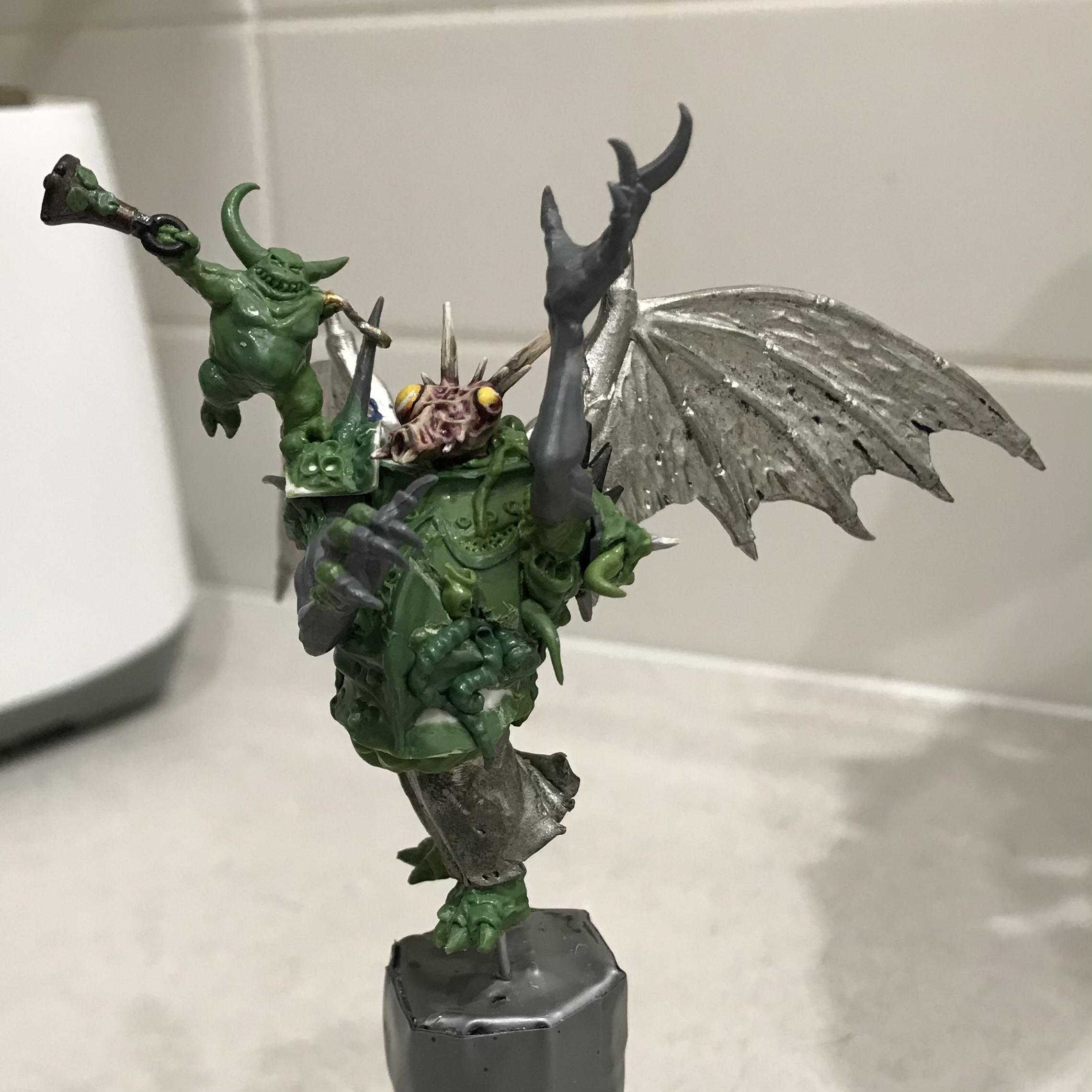 54mm, Chaos Space Marines, Conversion, Daemon Prince, Greenstuff, Inquisitor, Metal Miniatures, Nugle Conversion, Nurgle, Warhammer 40,000