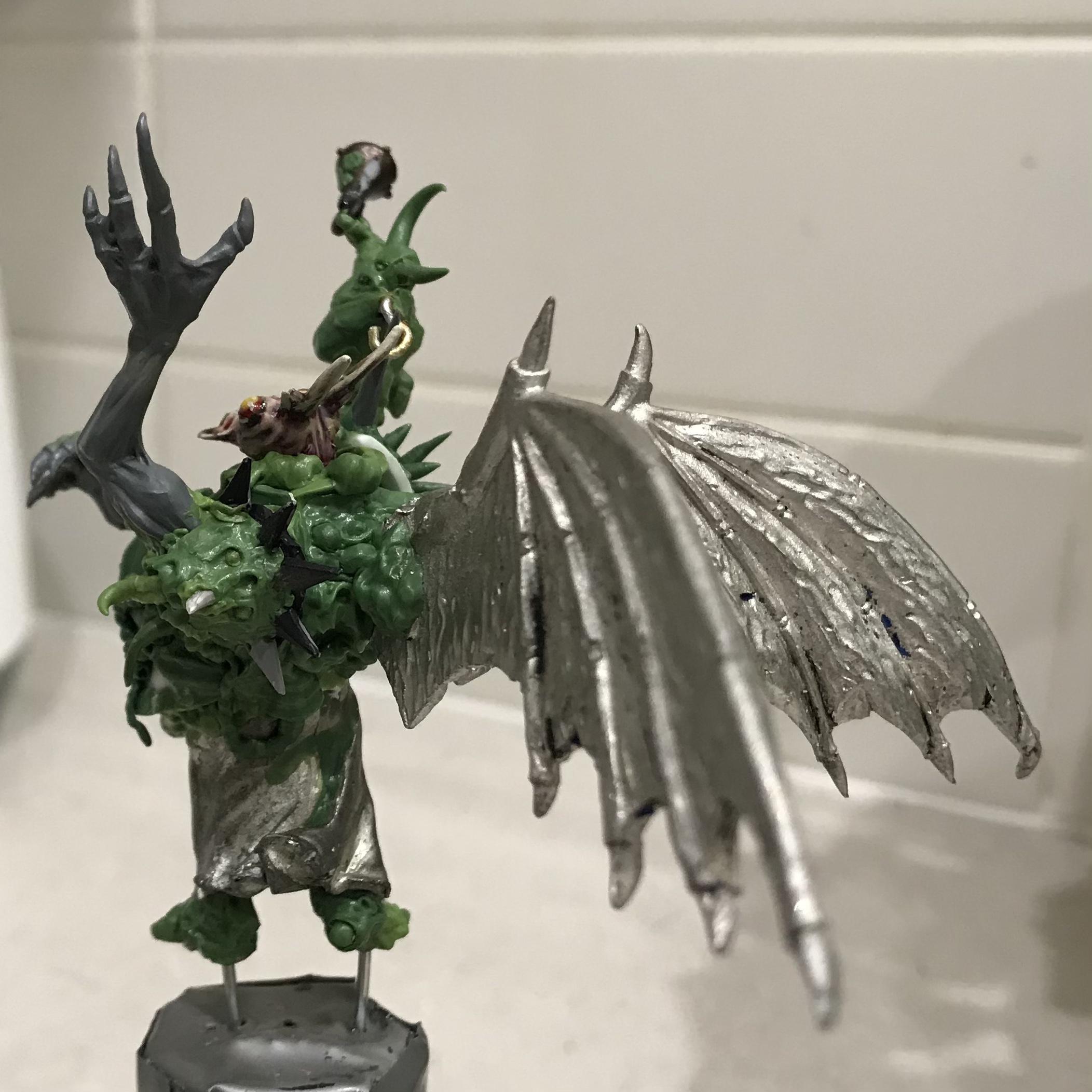 54mm, Chaos Space Marines, Conversion, Daemon Prince, Greenstuff, Inquisitor, Metal Miniatures, Nugle Conversion, Nurgle, Warhammer 40,000
