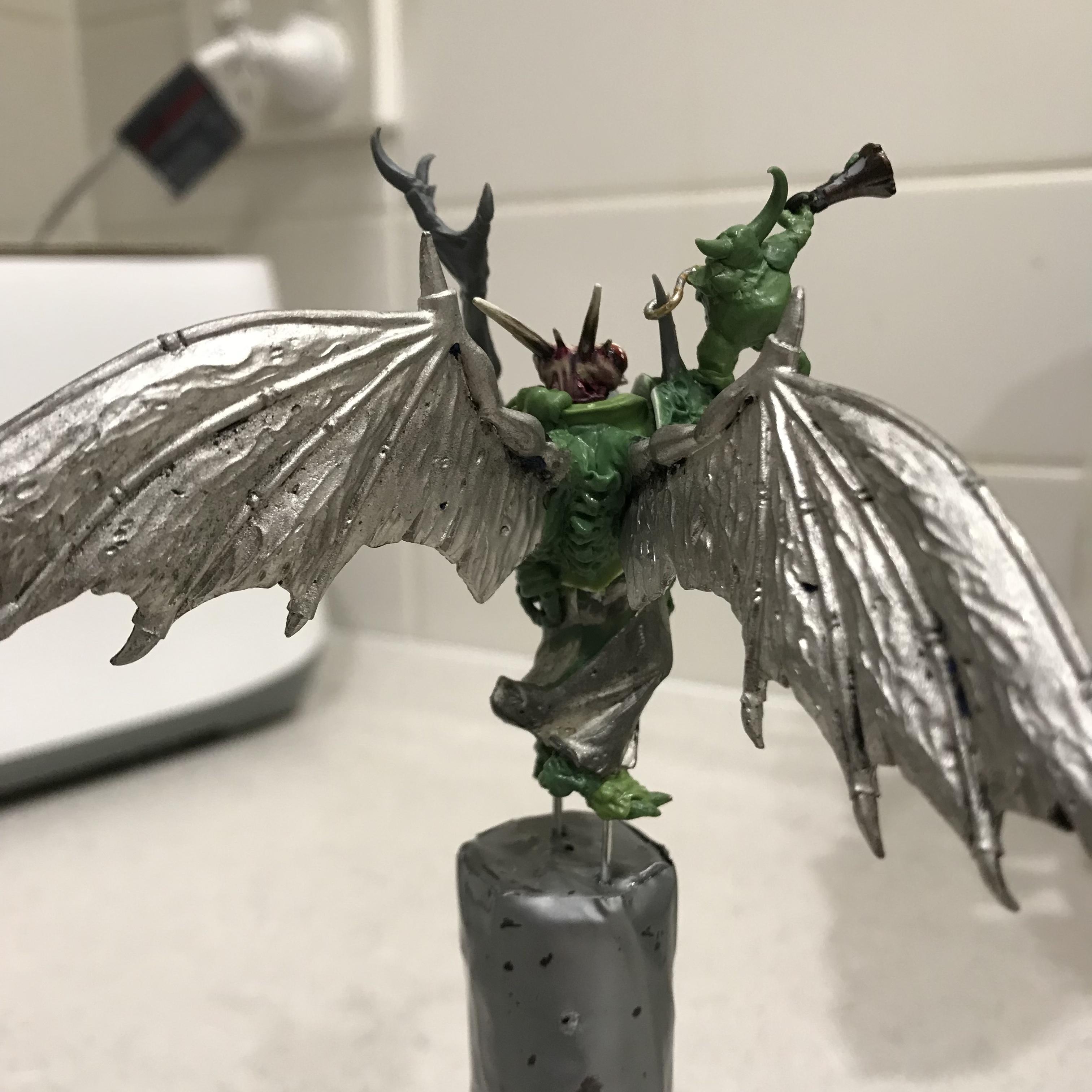 54mm, Chaos Space Marines, Conversion, Daemon Prince, Greenstuff, Inquisitor, Metal Miniatures, Nugle Conversion, Nurgle, Warhammer 40,000