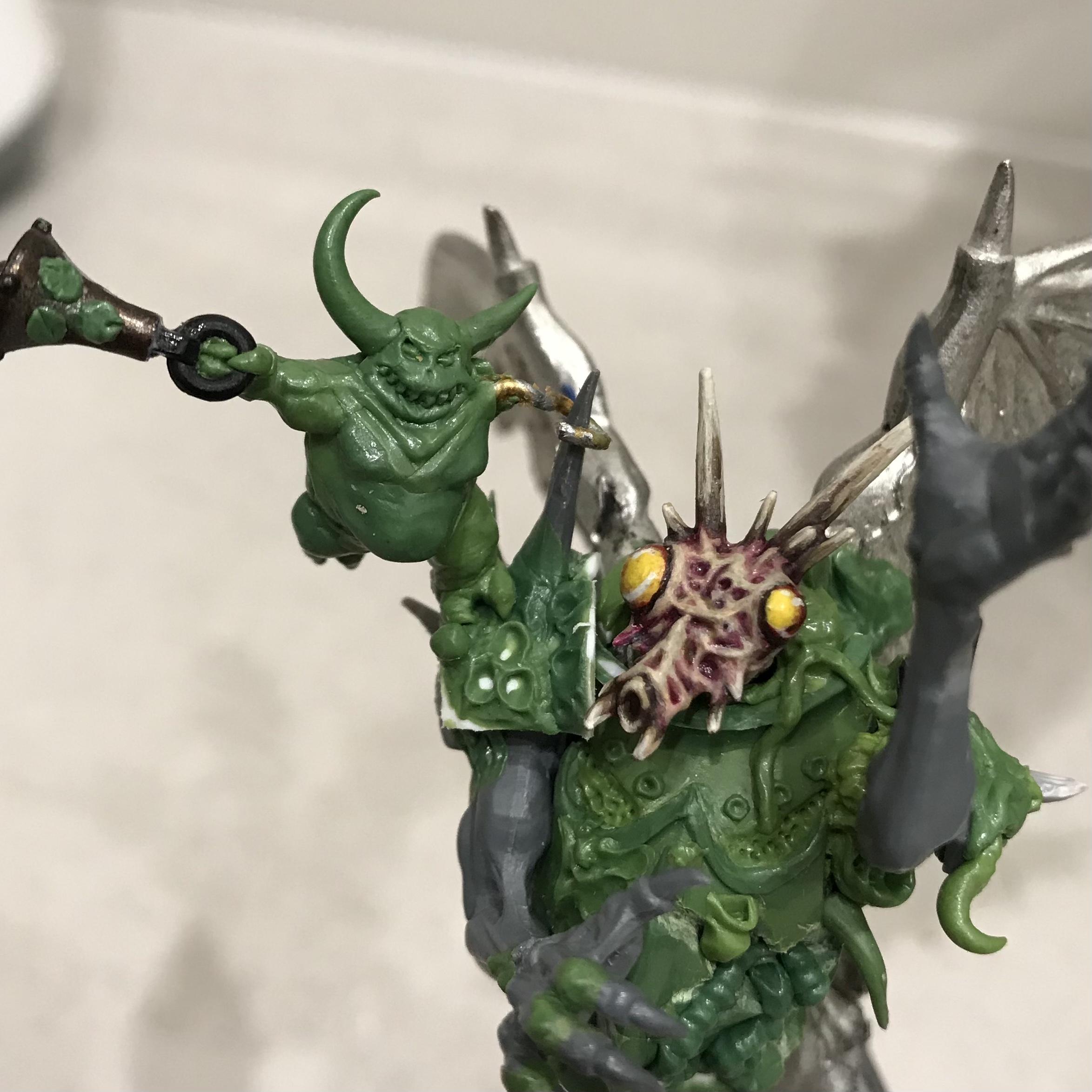 54mm, Chaos Space Marines, Conversion, Daemon Prince, Greenstuff, Inquisitor, Metal Miniatures, Nugle Conversion, Nurgle, Warhammer 40,000