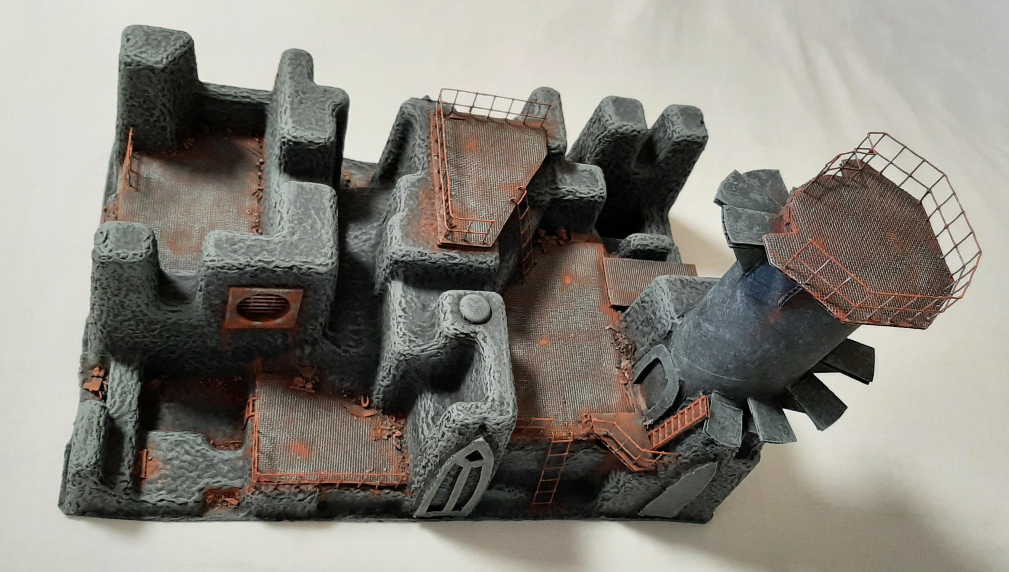 Buildings, Bunker, Cardboard, Custom, Decay, Facility, Factory, Garbage, Generator, Junk, Necromunda, Packaging, Power, Recycled, Repurposed, Rust, Scrap, Scratch, Structure, Sump, Terrain, Trash, Underhive