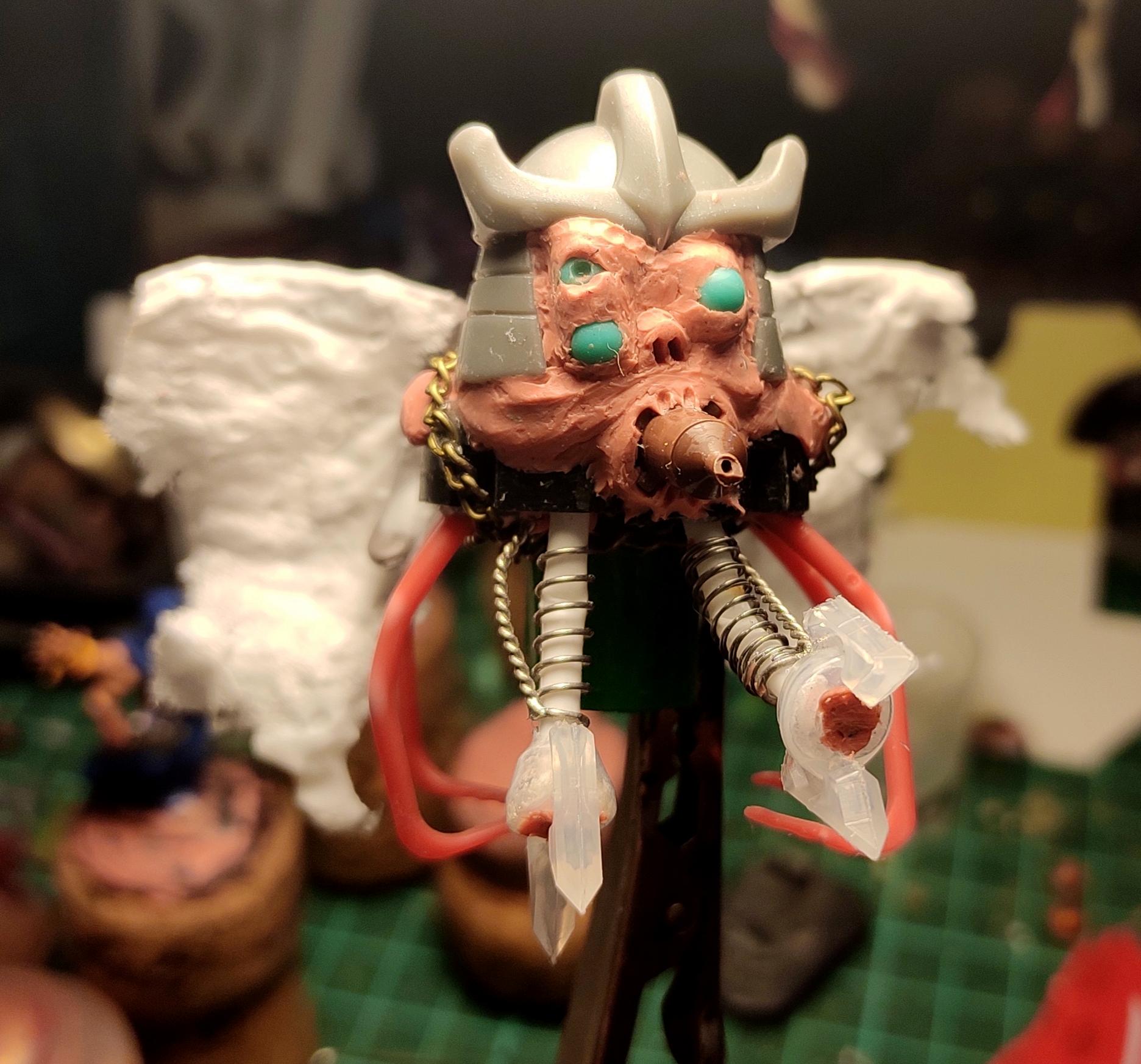 Abomination, Admech, Chaos, Claw, Conversion, Cyborg, Dark Mechanicus, Flyer, Heresy, Insect, Retinue, Scratch Build, Sculpting, Servitors, Warhammer 40,000, Winged, Work In Progress