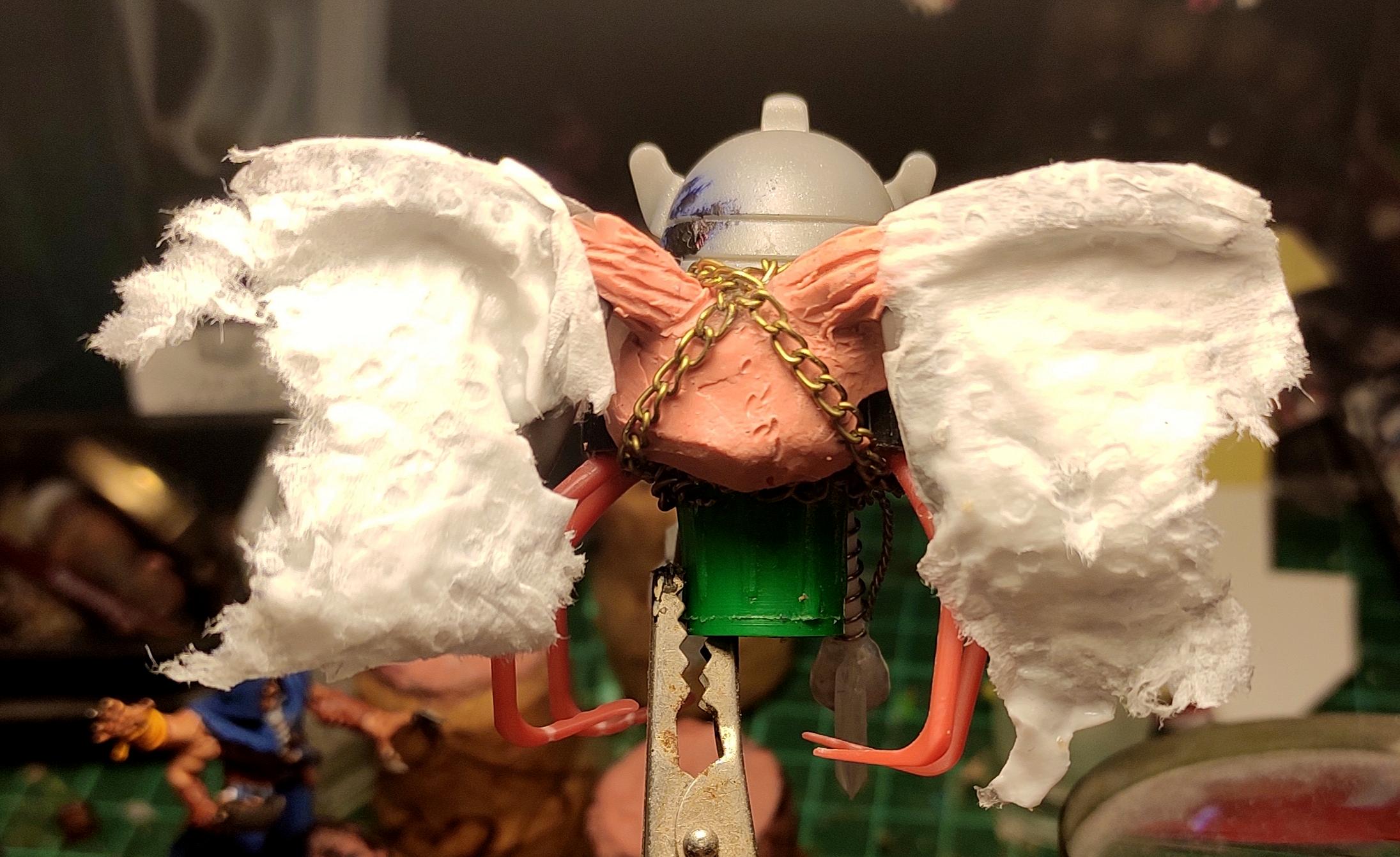Abomination, Admech, Chaos, Conversion, Cyborg, Dark Mechanicus, Flyer, Heresy, Insect, Retinue, Scratch Build, Sculpting, Servitors, Warhammer 40,000, Winged, Work In Progress