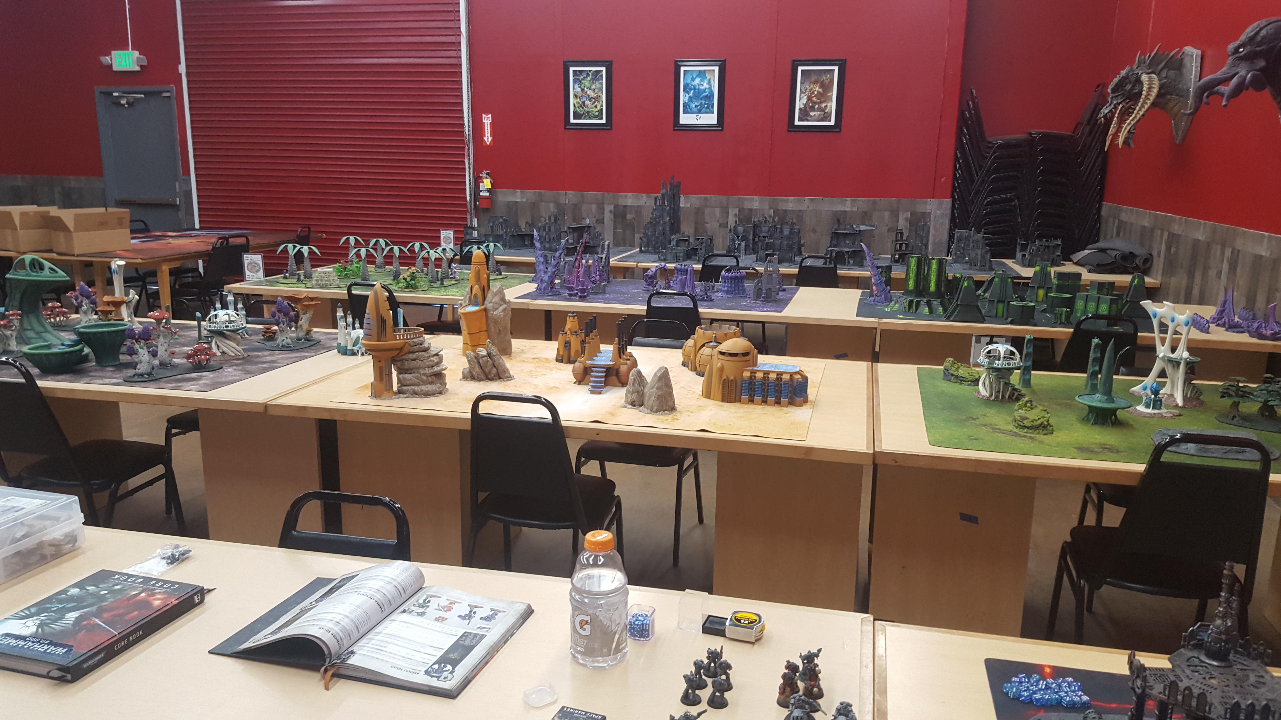 My local shop's 40k game boards