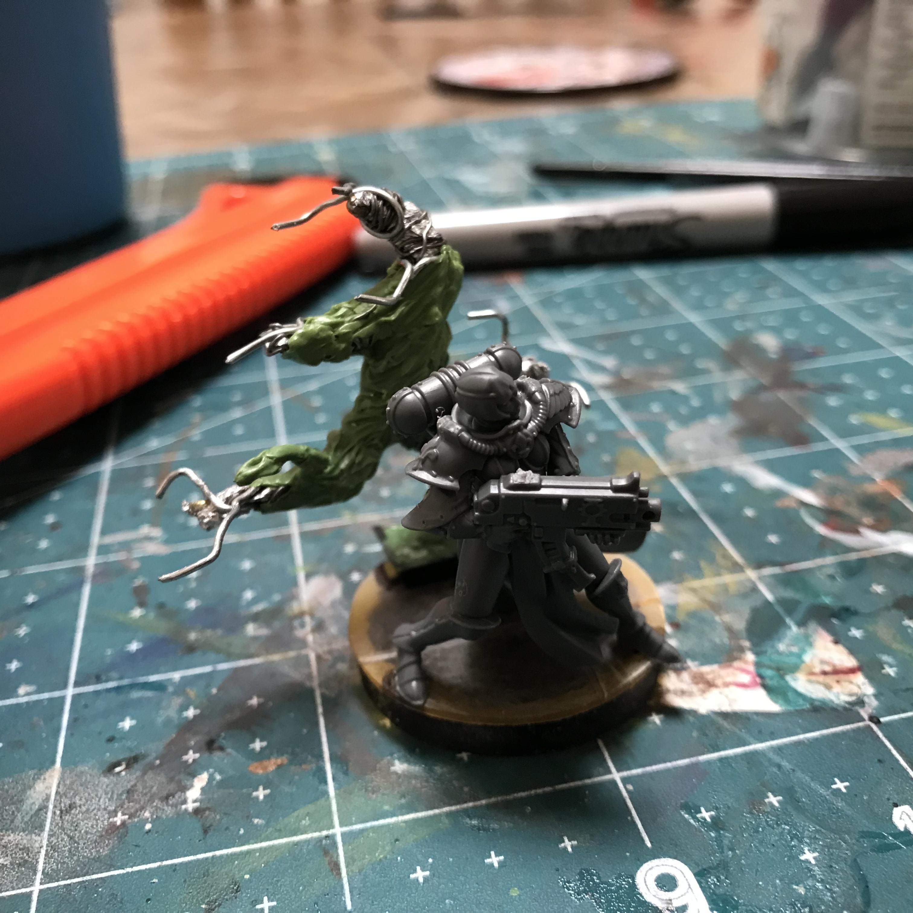 54mm, Chaos Space Marines, Conversion, Daemon Prince, Greenstuff, Inquisitor, Metal Miniatures, Nugle Conversion, Nurgle, Warhammer 40,000