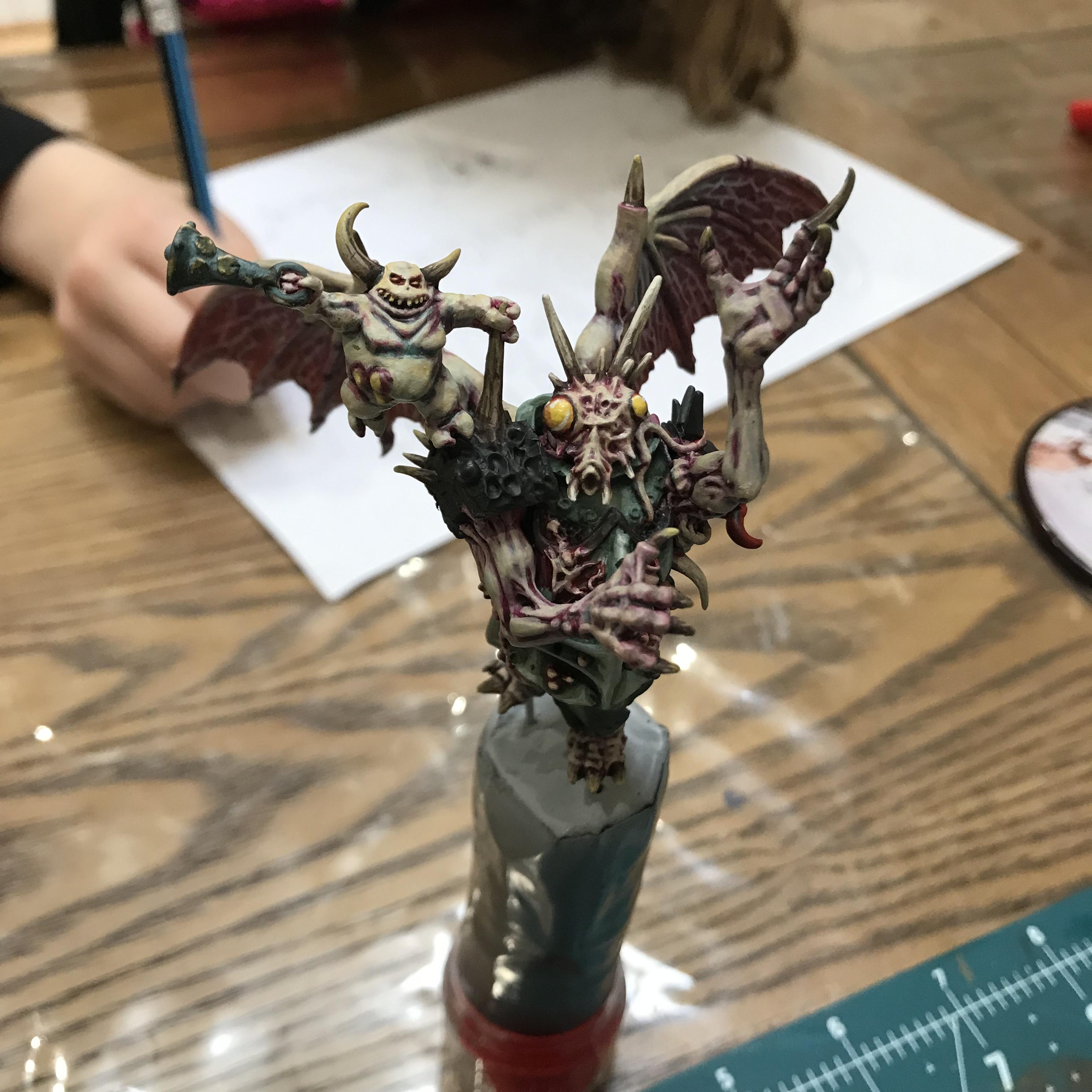 54mm, Chaos Space Marines, Conversion, Daemon Prince, Greenstuff, Inquisitor, Metal Miniatures, Nugle Conversion, Nurgle, Warhammer 40,000