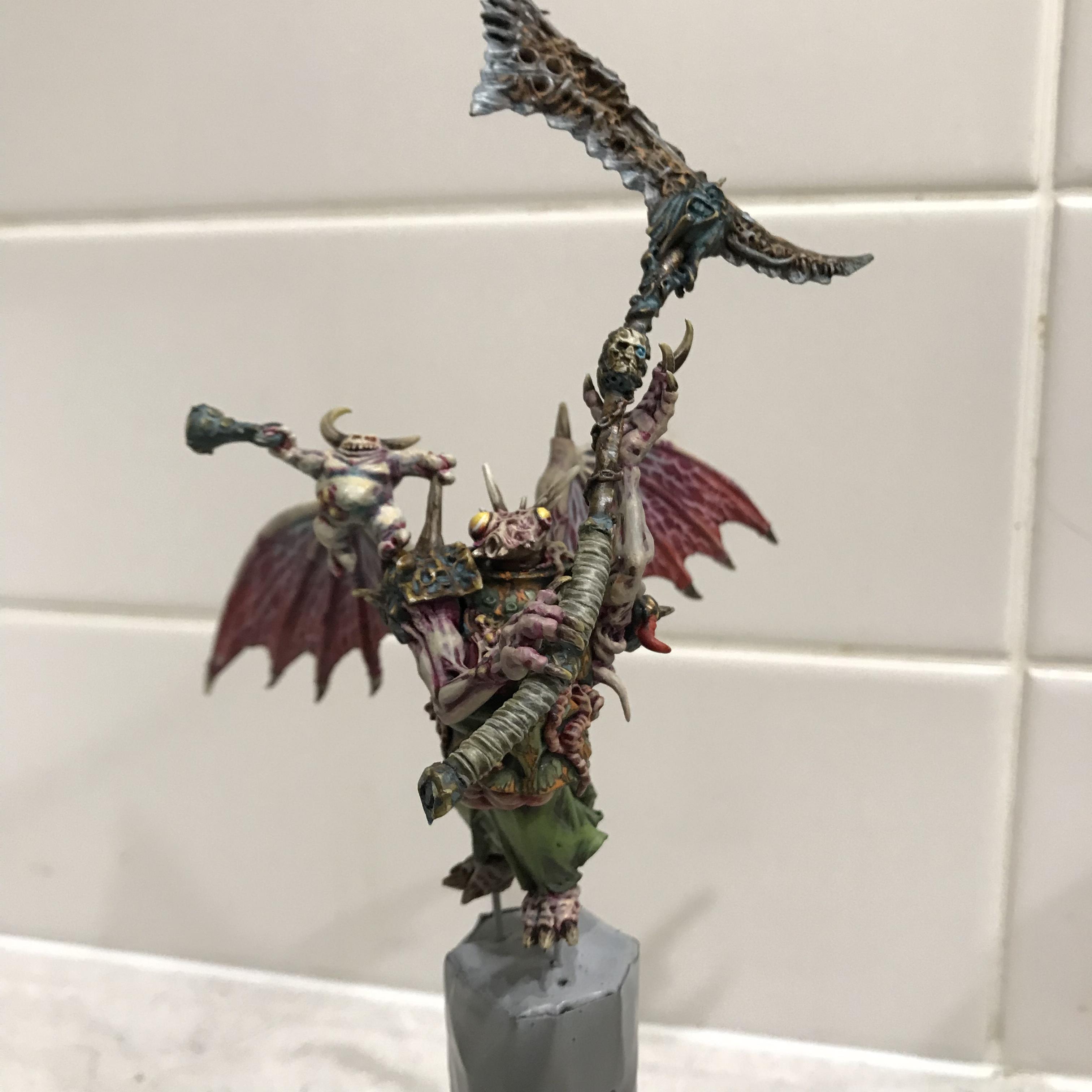 54mm, Chaos Space Marines, Conversion, Daemon Prince, Greenstuff, Inquisitor, Metal Miniatures, Nugle Conversion, Nurgle, Warhammer 40,000