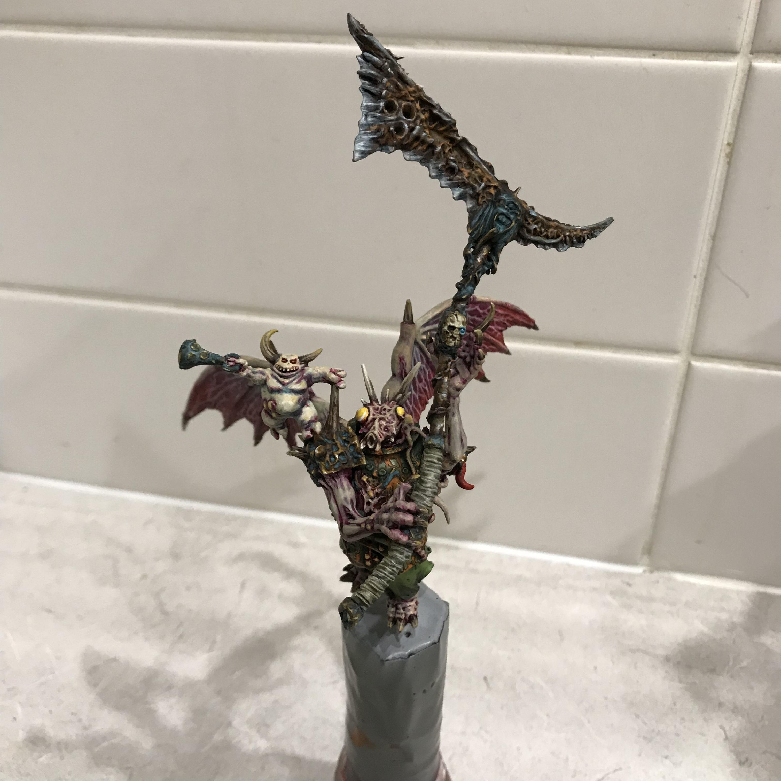 54mm, Chaos Space Marines, Conversion, Daemon Prince, Greenstuff, Inquisitor, Metal Miniatures, Nugle Conversion, Nurgle, Warhammer 40,000