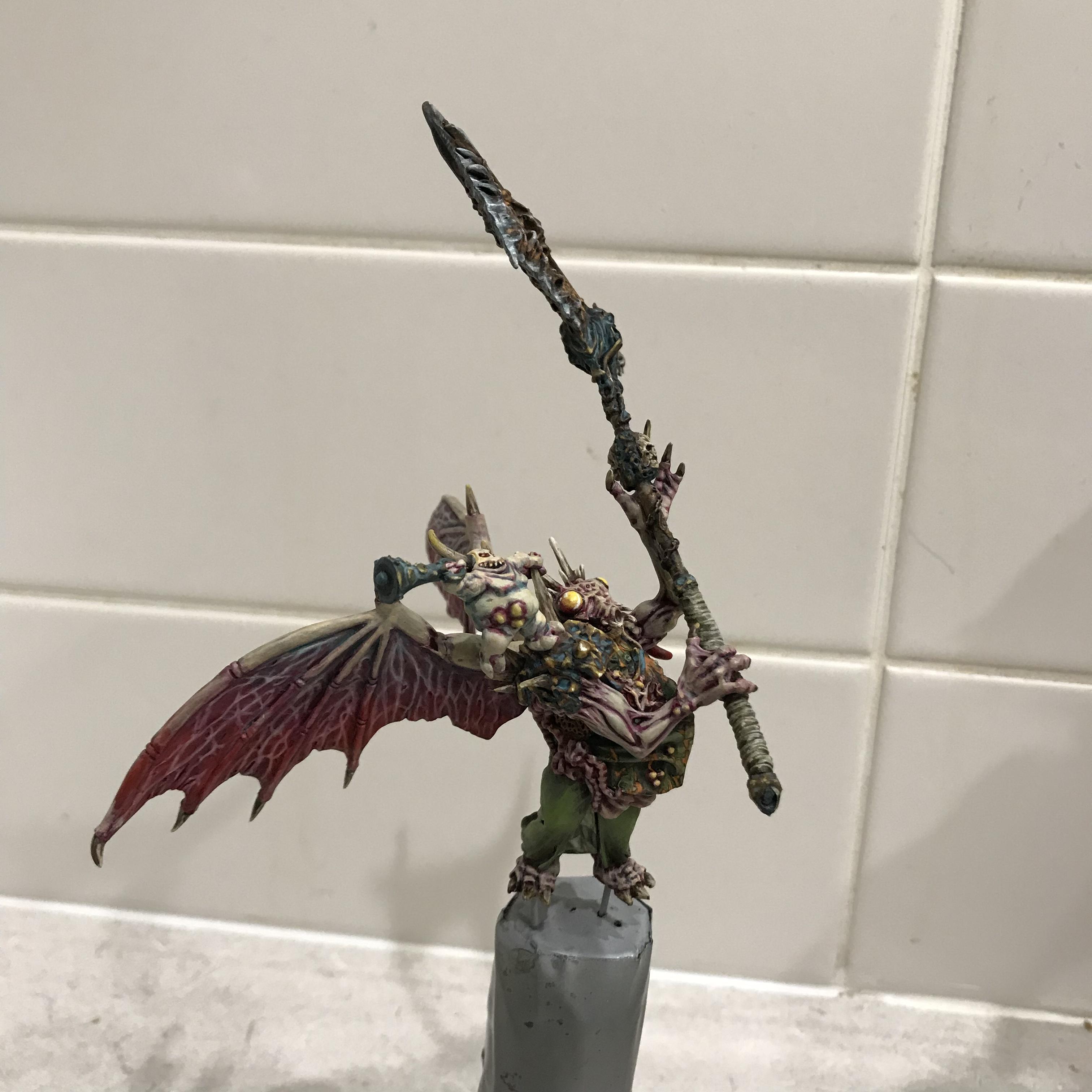 54mm, Chaos Space Marines, Conversion, Daemon Prince, Greenstuff, Inquisitor, Metal Miniatures, Nugle Conversion, Nurgle, Warhammer 40,000