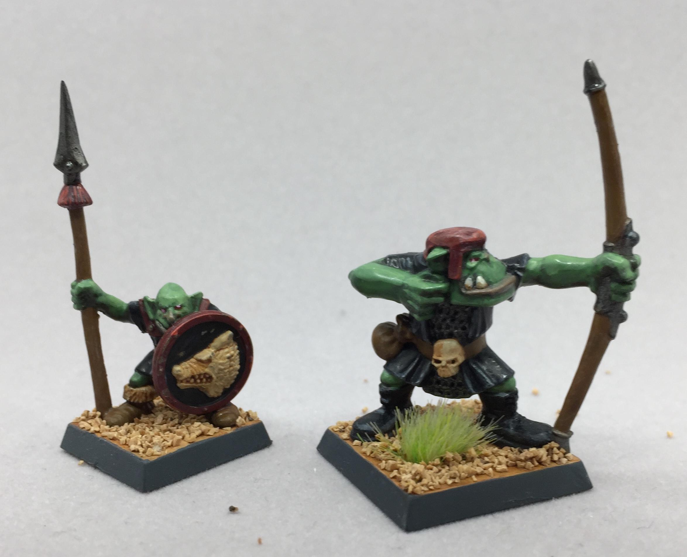 Goblin spearman and orc archer