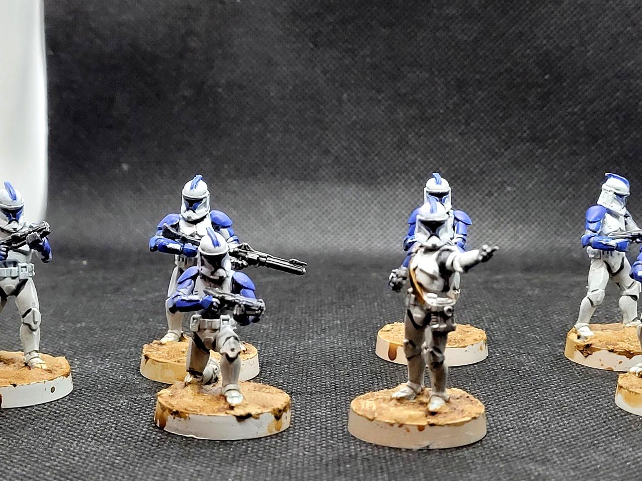 A squad of Phase 1 501st clone troopers